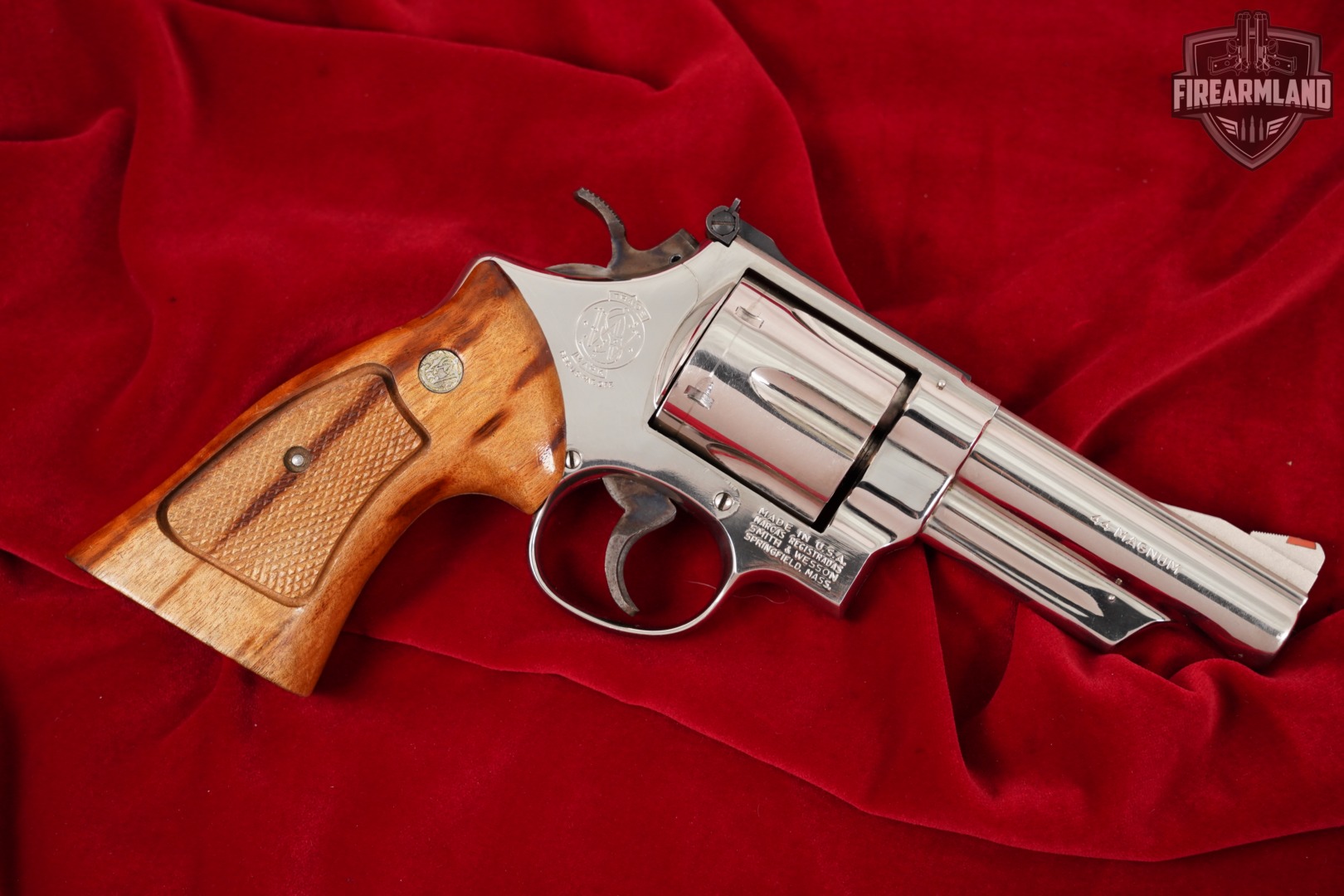 Smith & Wesson Model 29-2 S&W 44 Magnum 4" Bright Nickel M29 DA/SA +GRIPS-img-3