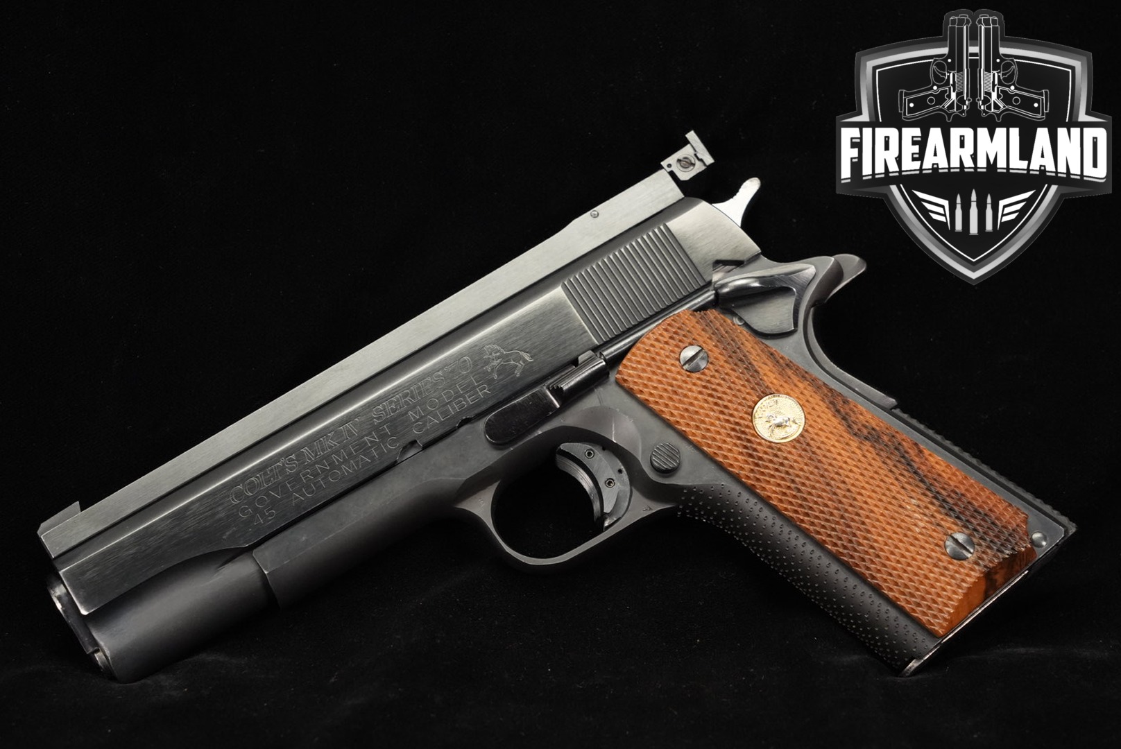 1972 Clark Custom Guns Colt Government Model Mk IV/Series 70; Heavy Slide .45 ACP Blued in Very Good Condition Thumbnail