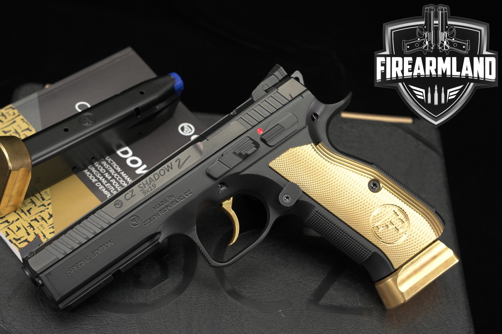 CZ Shadow 2 Special Edition Gold Digger 9mm Luger Black in Excellent Condition Thumbnail