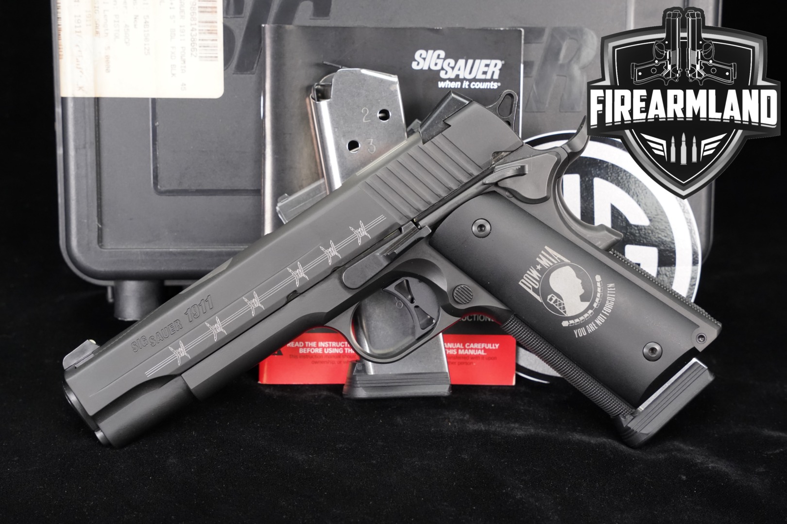 2017 Sig Sauer 1911 POW-MIA .45 ACP Black in Excellent Condition Thumbnail