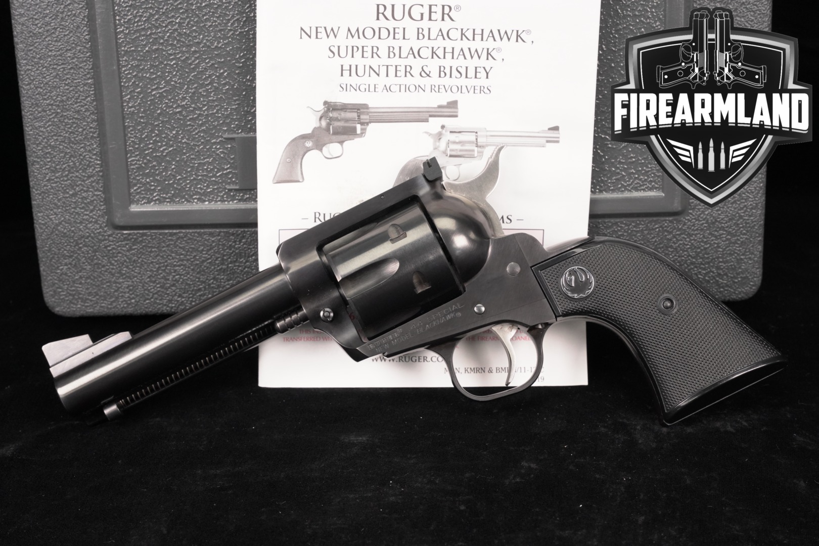 Ruger New Model Blackhawk Flattop 44 Special 4 5/8" Blued +ORIG CASE-img-0