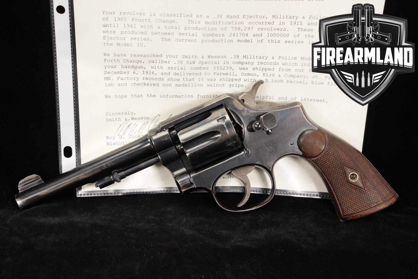 1926 Smith & Wesson 38 MILITARY POLICE MODEL OF 1905 4TH Change S&W-img-0