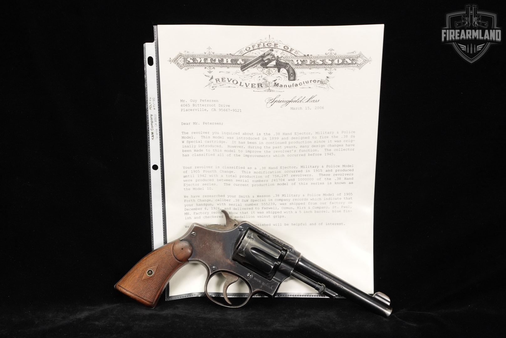 1926 Smith & Wesson 38 MILITARY POLICE MODEL OF 1905 4TH Change S&W-img-2