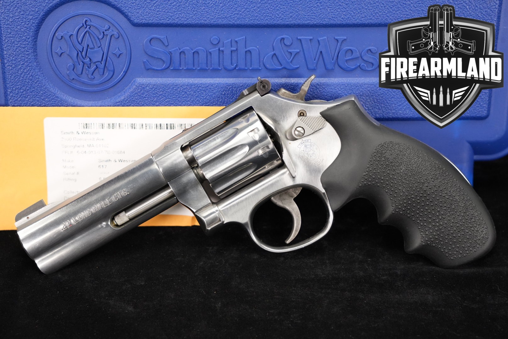 Smith & Wesson Model 617-6 S&W 22LR 4" Satin Stainless +ORIG CASE-img-0