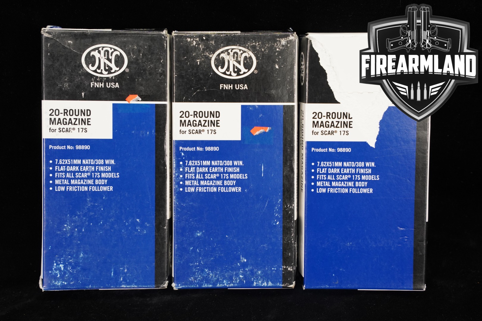 FN America (FNH USA) THREE (3) FDE SCAR 17S 20-Round Magazines 7.62mm NATO 7.62mm NATO (7.62x51) in New - Old Stock Condition Thumbnail