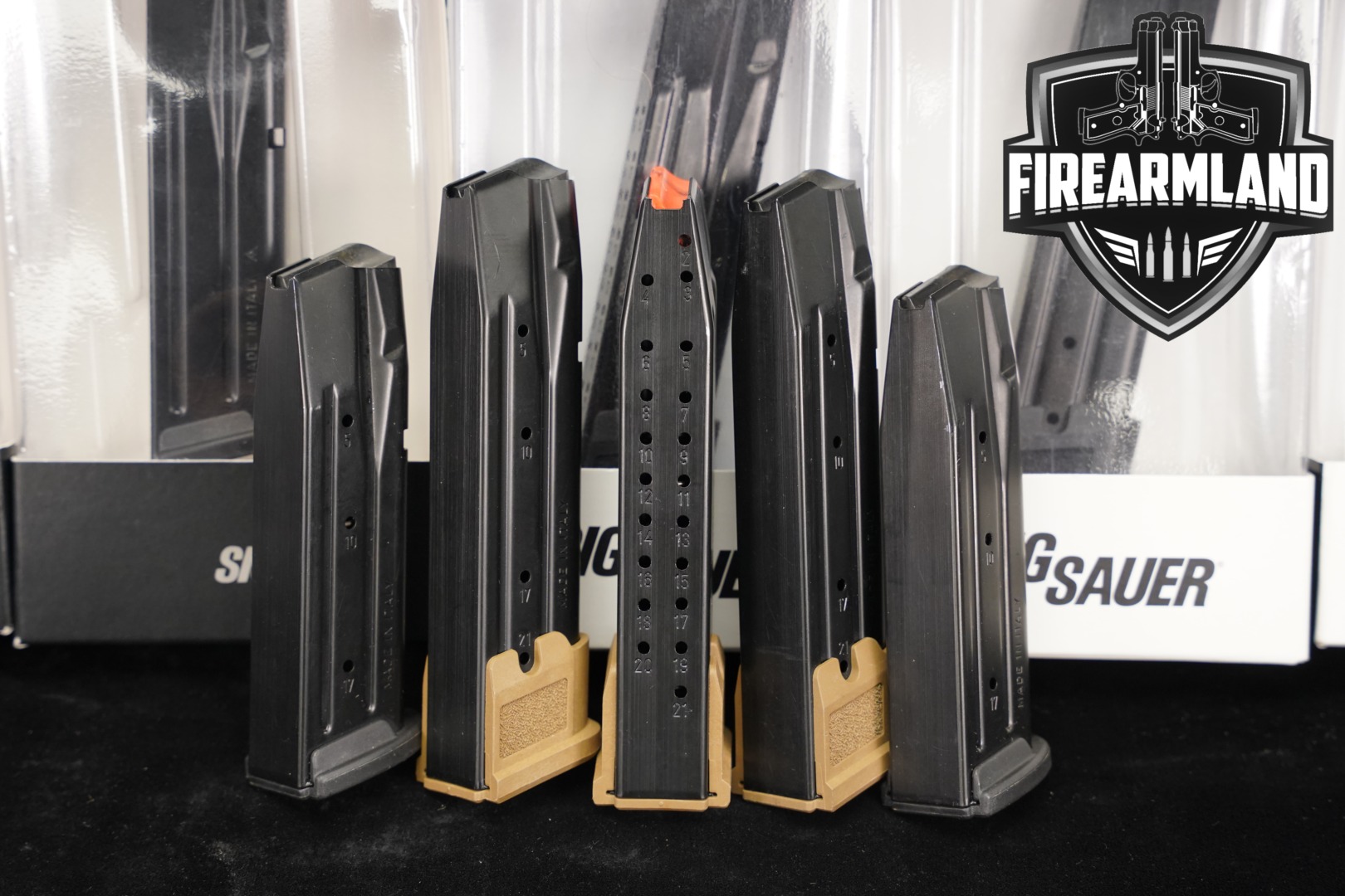 Sig Sauer TEN (10) P320 17 & 21 Round Magazines 9mm Luger in Like-New Condition Thumbnail