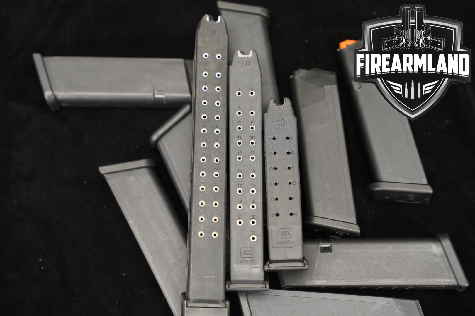 Glock ELEVEN (11) G22 15, 22, & 29 Round Magazines .40 S&W in Good Condition Thumbnail
