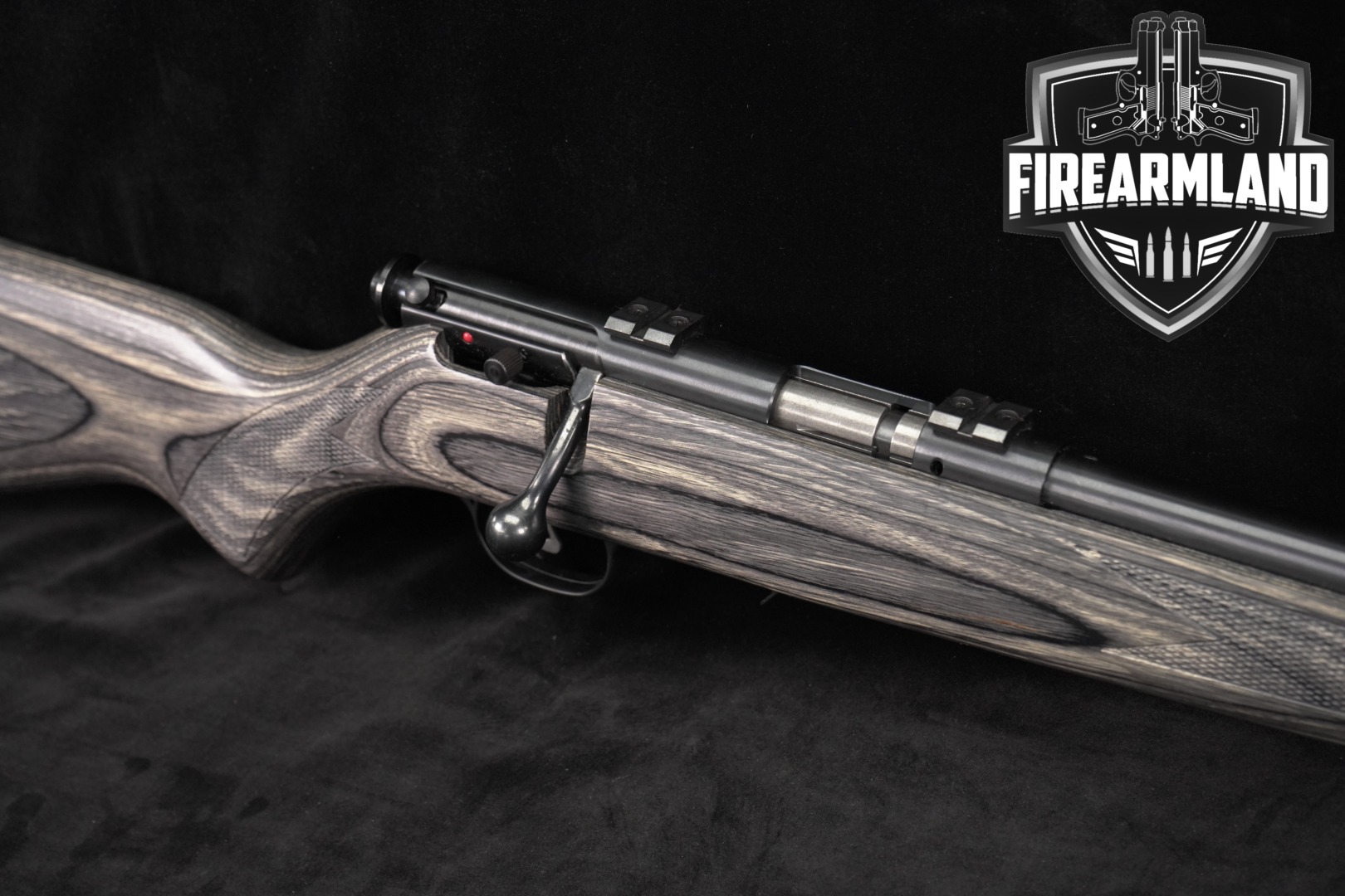 Savage Arms Model 93R17 BV .17 HMR Blued & Gray Laminate in Very Good Condition Thumbnail