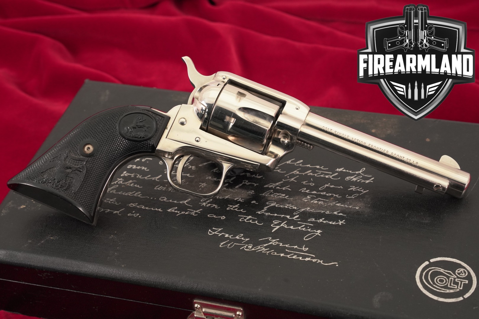 Colt Frontier Scout Lawman Series - Bat Masterson Commemorative .22 LR Bright Nickel in Good Condition Thumbnail
