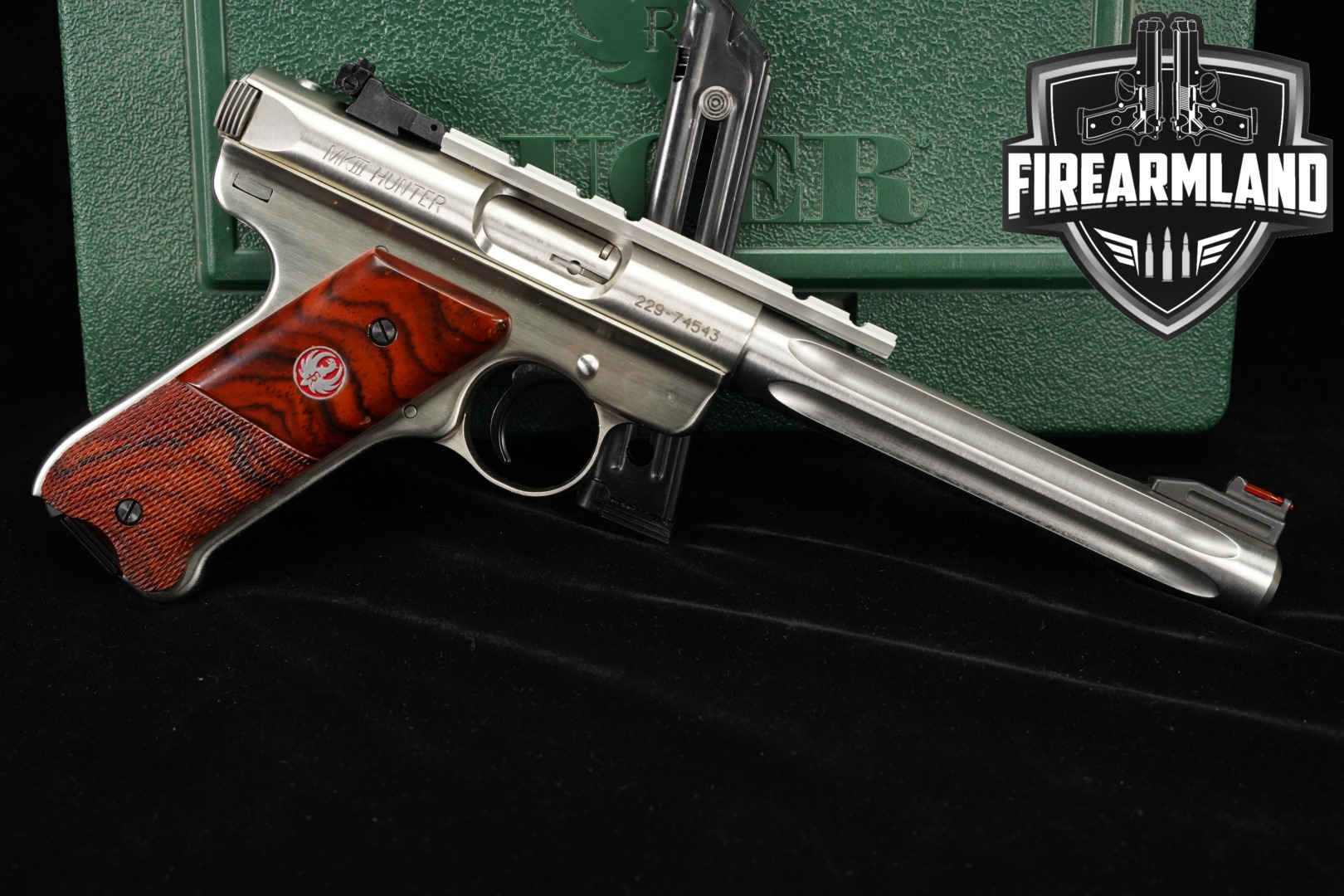 Ruger Mark III Hunter 22LR 6.88" Satin Stainless MK 3 +ORIG CASE-img-0