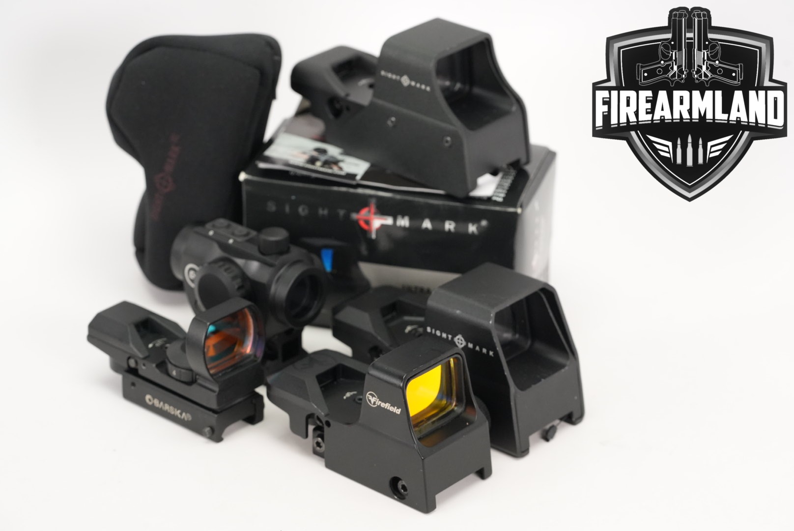FIVE RED DOT SIGHT LOT 5 Pack Barska Firefield Sightmark Crimson Trace RDS-img-0
