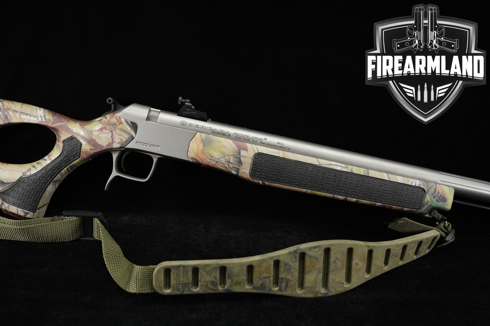 CVA Accura V2 TH (Thumbhole) .50 caliber Stainless & Camo in Very Good Condition Thumbnail
