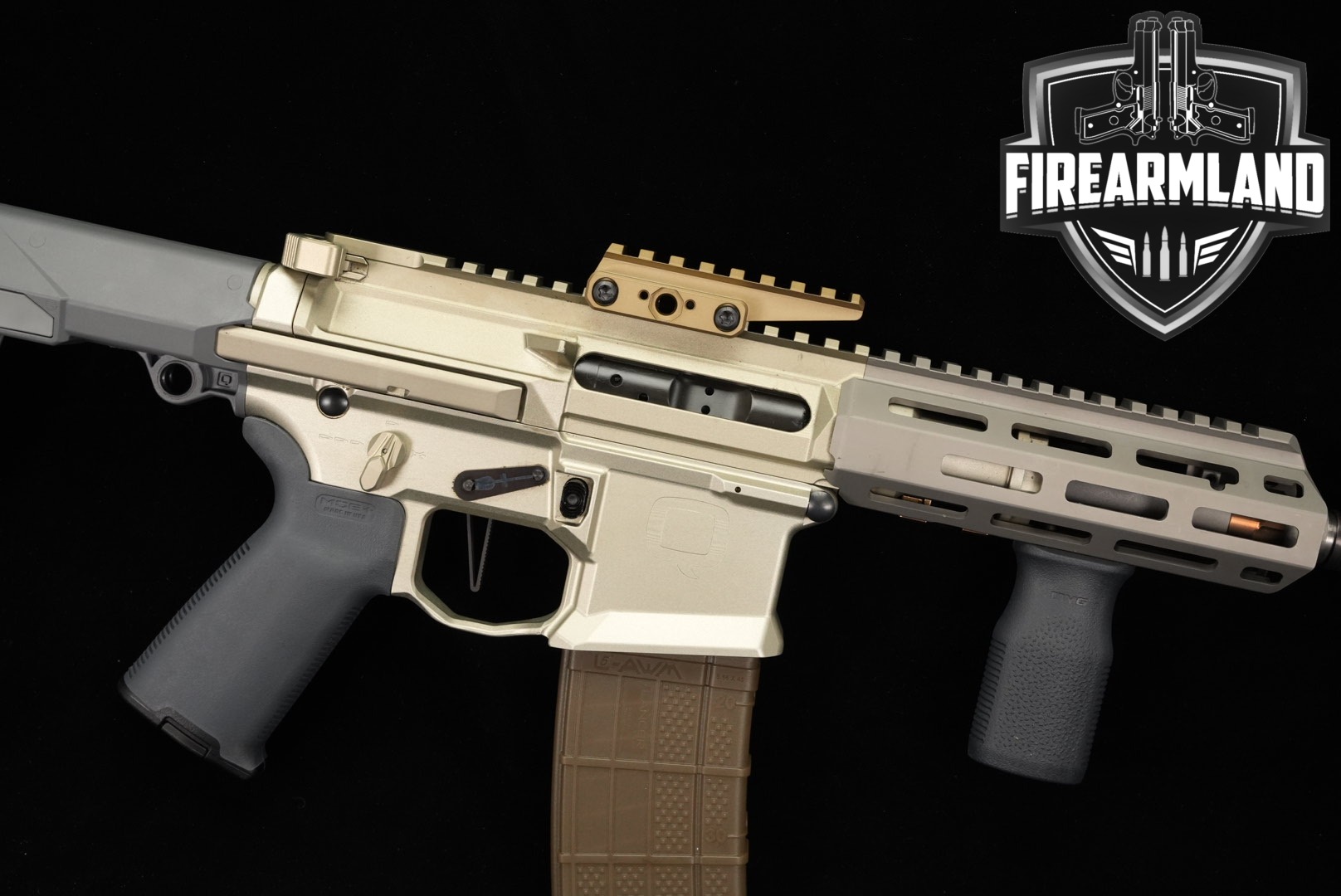 SBR Q Honey Badger 300 Blackout AR-15 AR15 7" FDE & Gray SOCOM BRAKE, UNITY-img-0