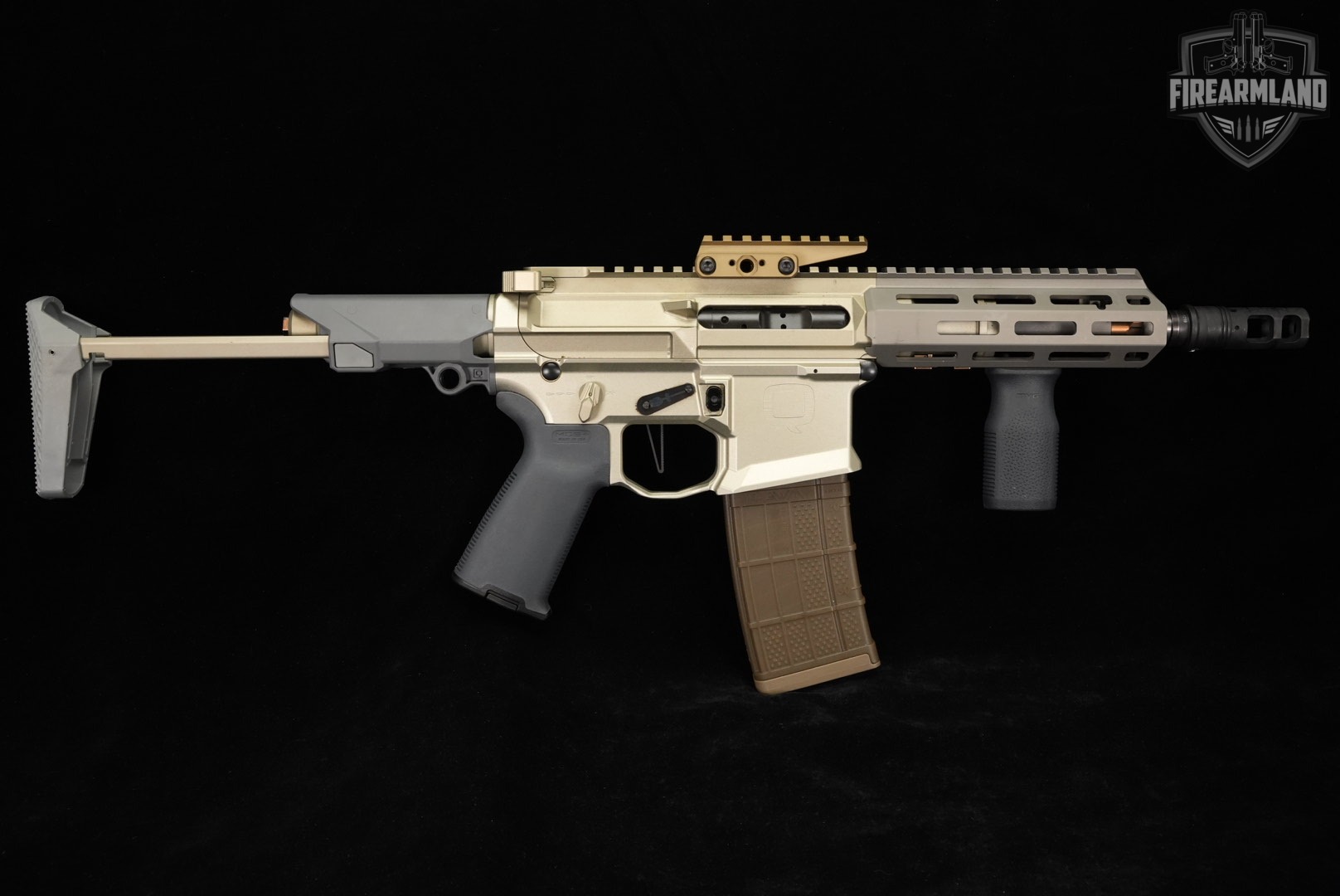 SBR Q Honey Badger 300 Blackout AR-15 AR15 7" FDE & Gray SOCOM BRAKE, UNITY-img-4