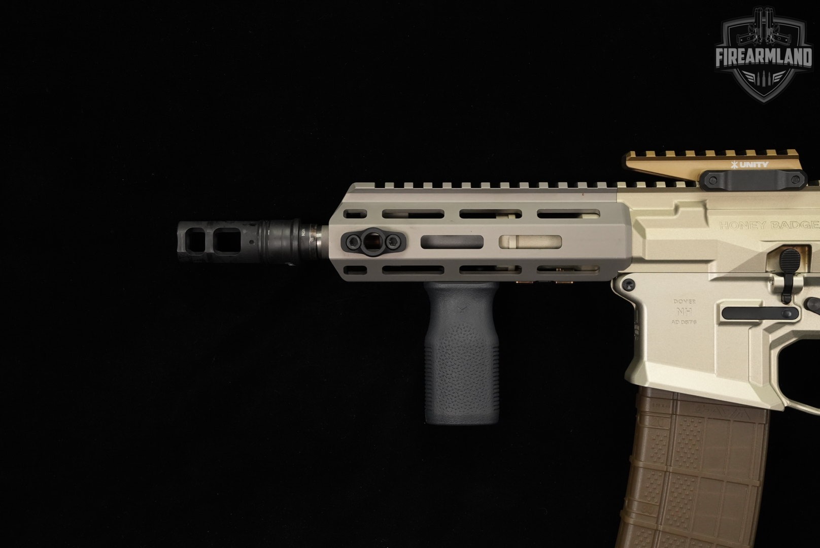 SBR Q Honey Badger 300 Blackout AR-15 AR15 7" FDE & Gray SOCOM BRAKE, UNITY-img-8
