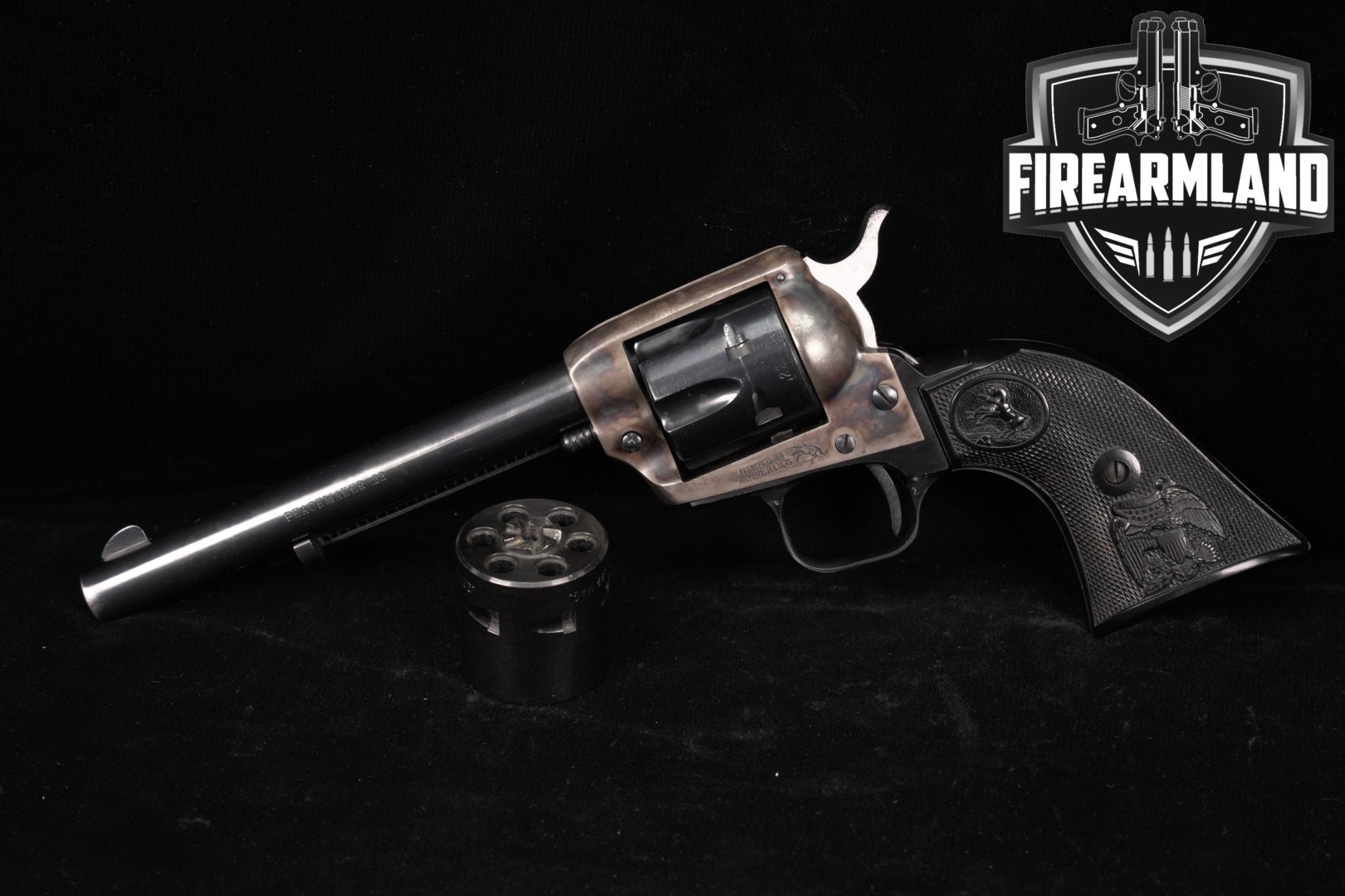 1974 Colt Peacemaker .22 Convertible Dual Cylinder .22 LR / .22 WMR Color Case-Hardened & Blued in Good Condition Thumbnail