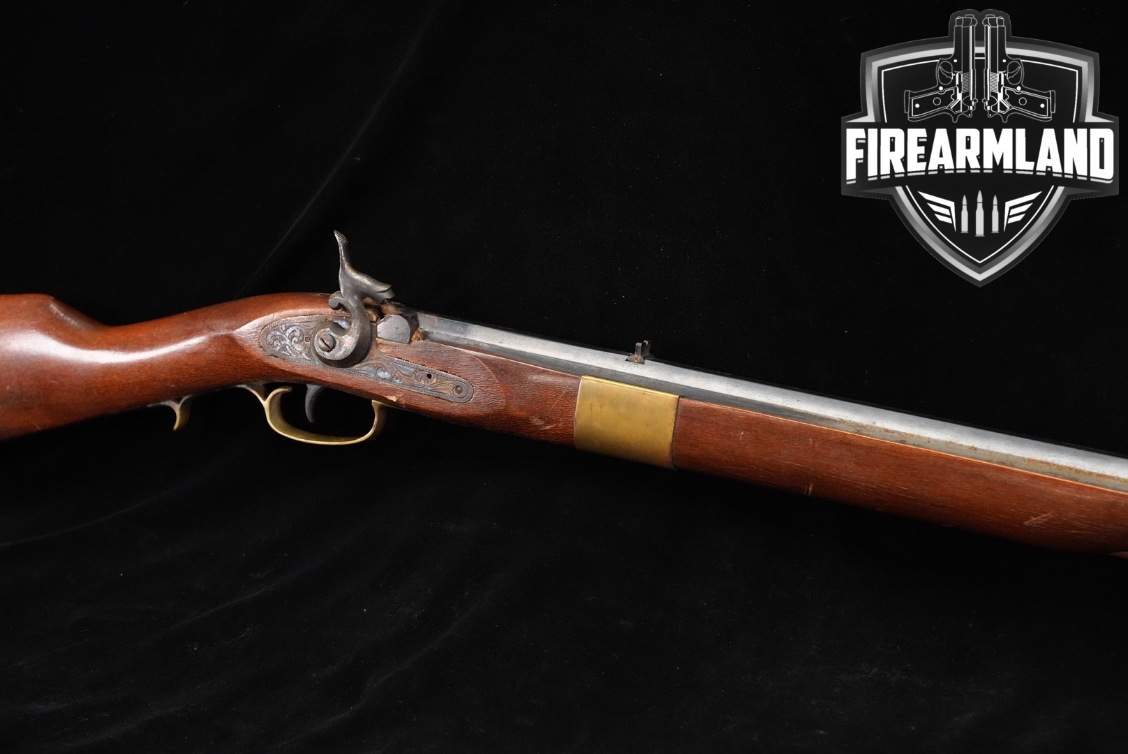 Kentucky Long Rifle 50 BPM 34 Blued & Hardwood Sidelock OCTAGON-img-0
