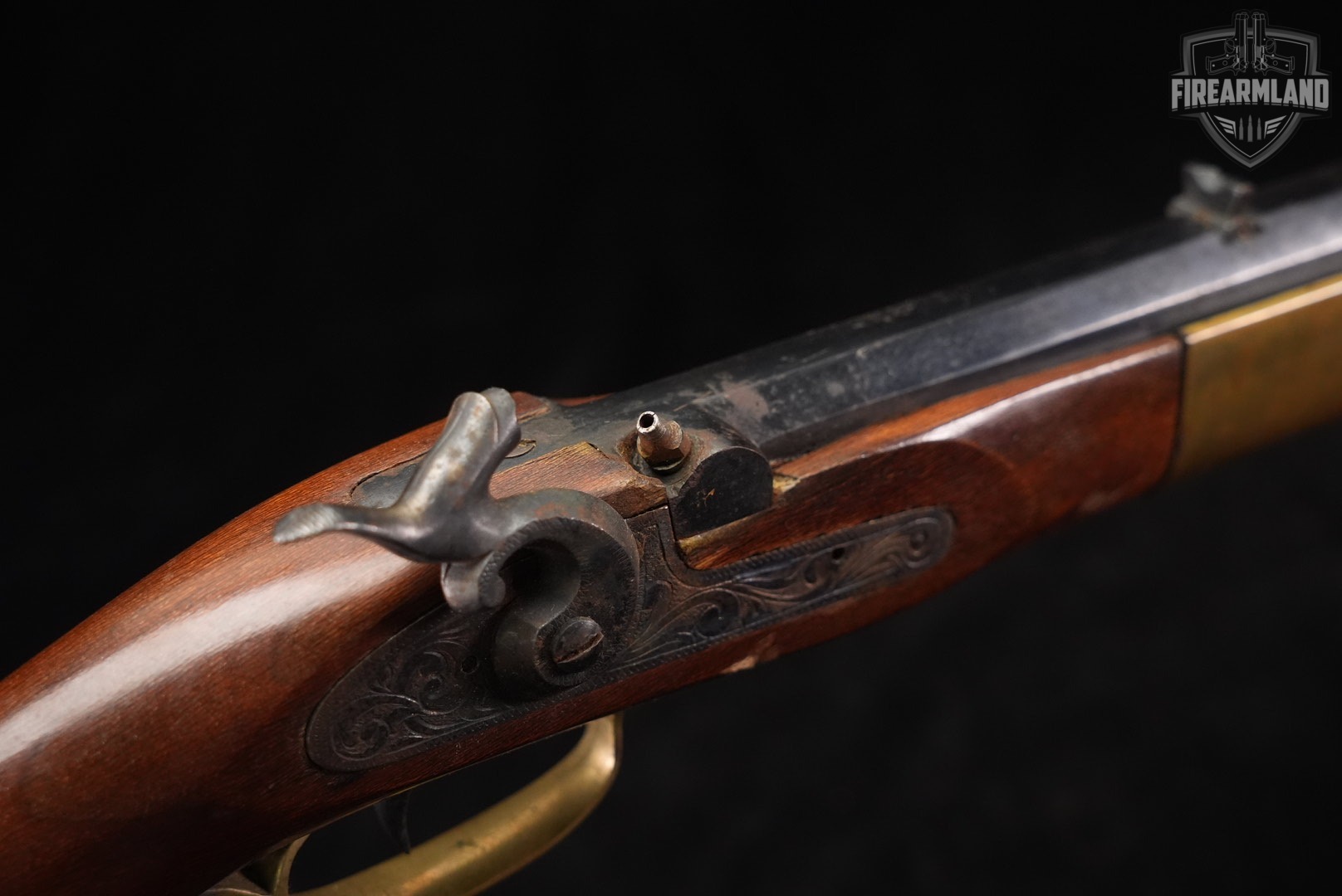 Kentucky Long Rifle 50 BPM 34 Blued & Hardwood Sidelock OCTAGON-img-20