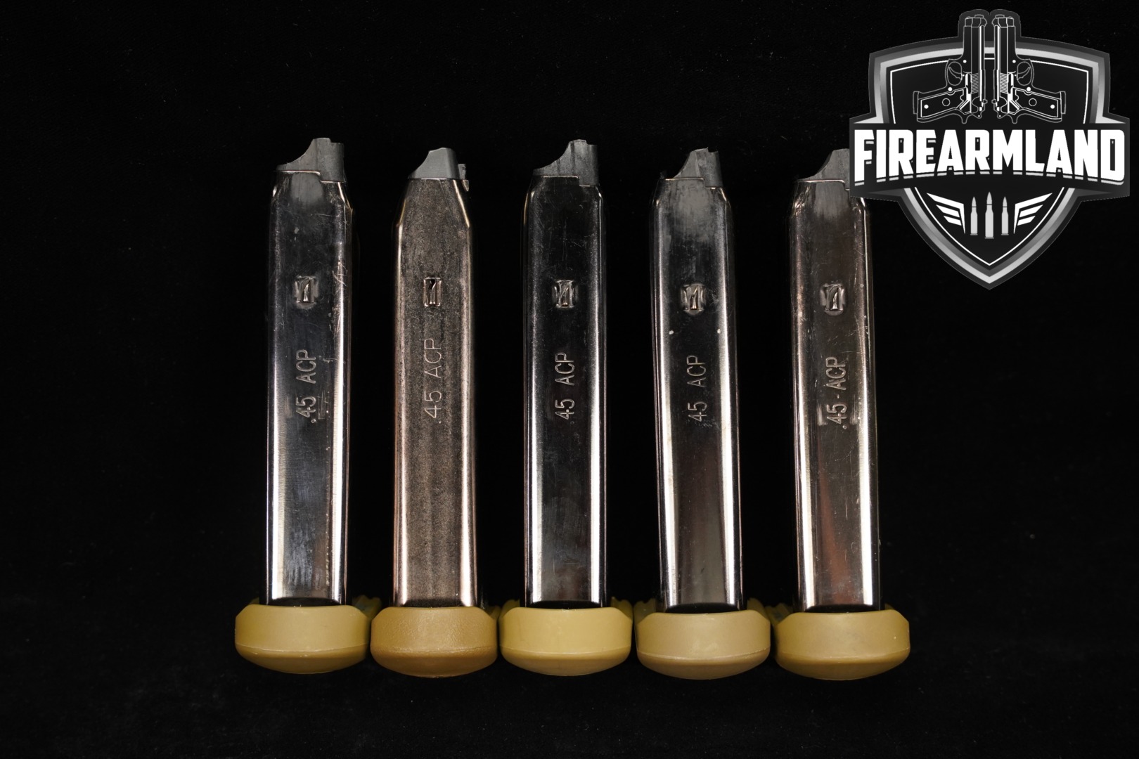 FN America (FN) FIVE (5) FNX-45 15-Round Magazines 45ACP FDE Baseplates .45 ACP in Good Condition Thumbnail