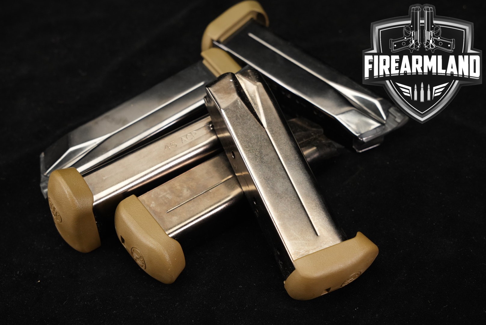FN America (FN) FIVE (5) FNX-45 15-Round Magazines 45ACP FDE Baseplates .45 ACP in Very Good Condition Thumbnail