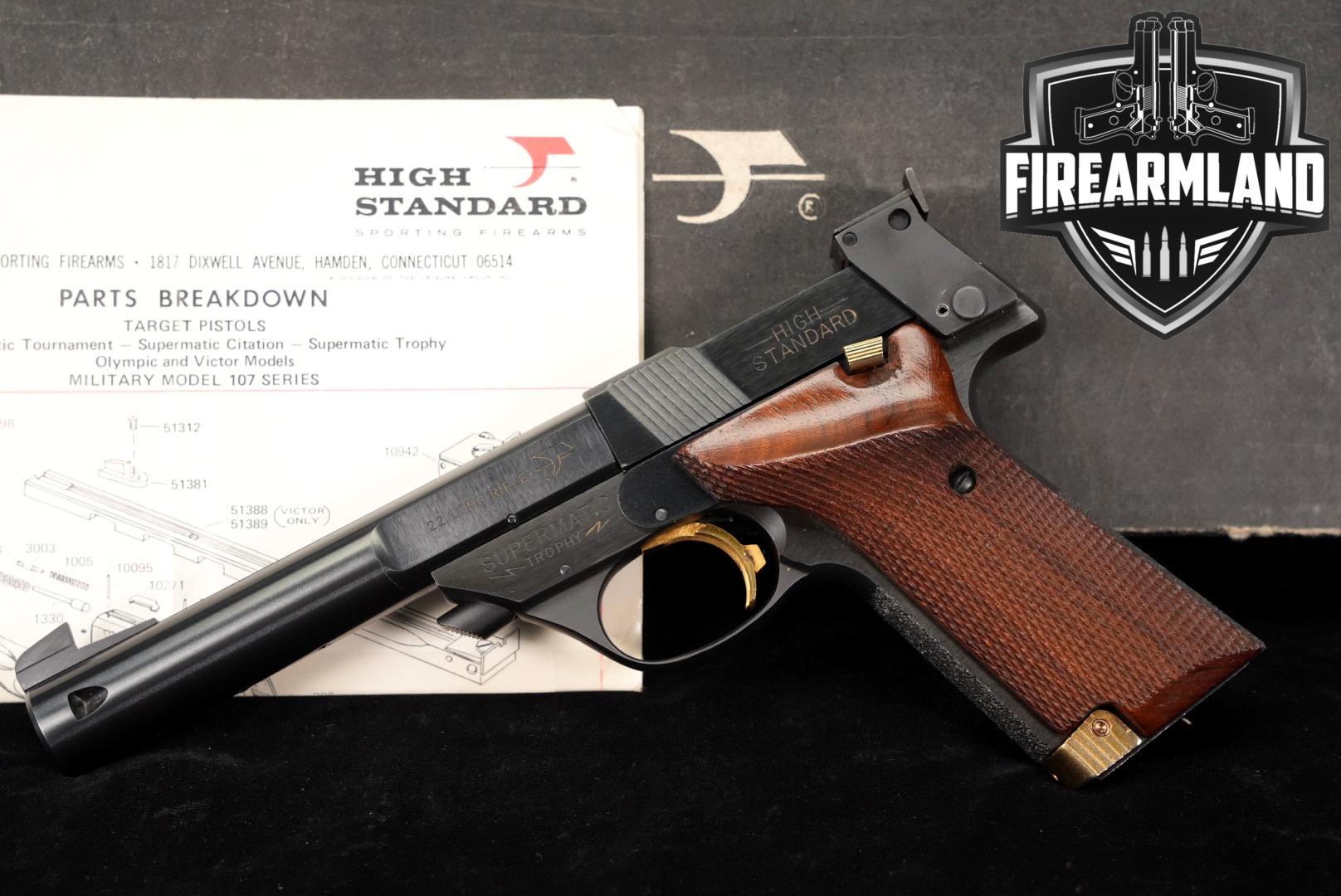 1975 High Standard Supermatic Trophy Model 107 Series Military .22 LR Blued in Excellent Condition Thumbnail