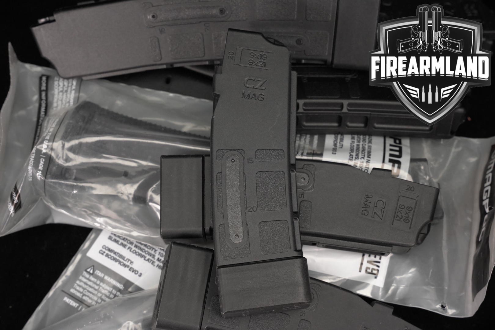 Multiple Manufacturers ELEVEN (11) CZ Scorpion Evo Magazines 9mm Luger in Excellent Condition Thumbnail