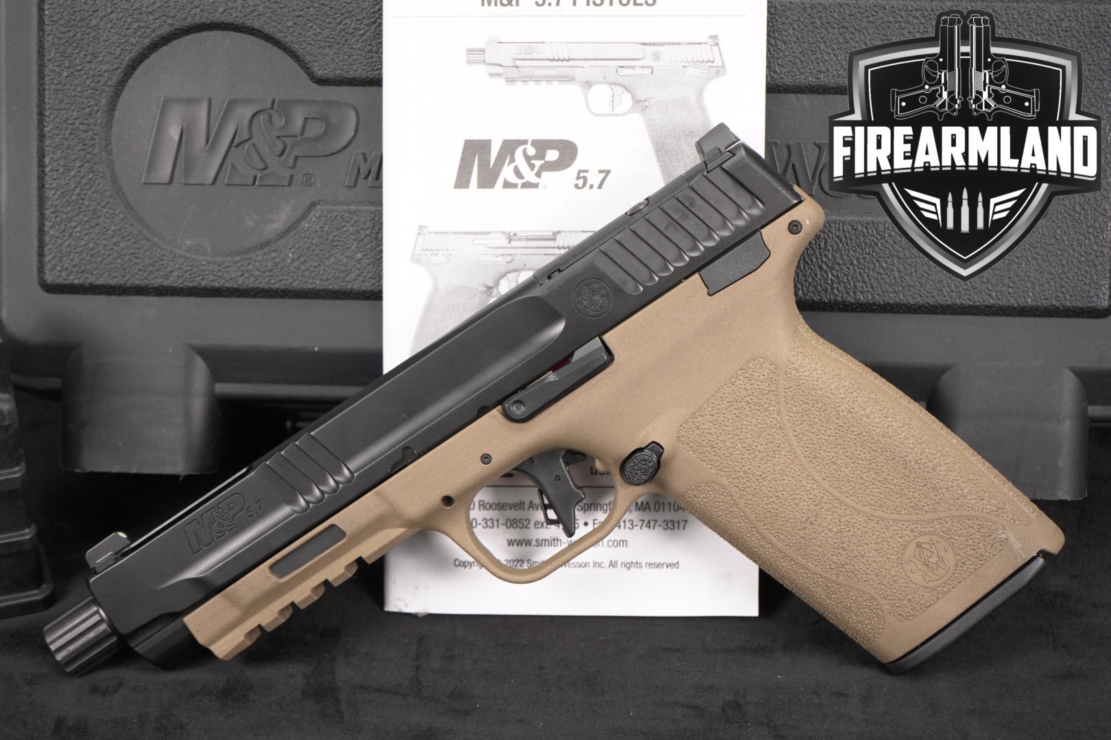 Smith & Wesson (S&W) M&P 5.7 No Thumb Safety 5.7X28mm Two-Tone FDE in Excellent Condition Thumbnail