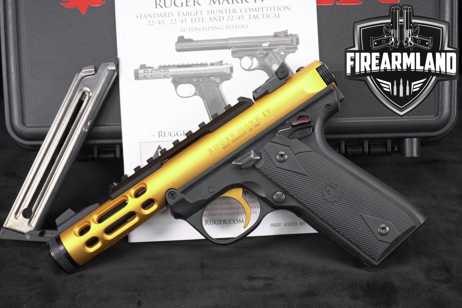 2024 Sturm Ruger Mark IV 22/45 Lite .22 LR Gold Anodized in Very Good Condition Thumbnail