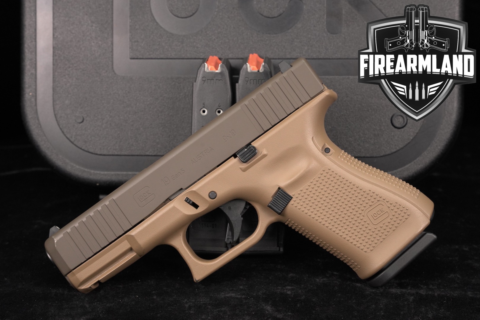 Glock 19 Gen5 G19 Gen 5 Apollo Custom 9mm 4.02 FDE +3 MAGS & ORIG CASE-img-0