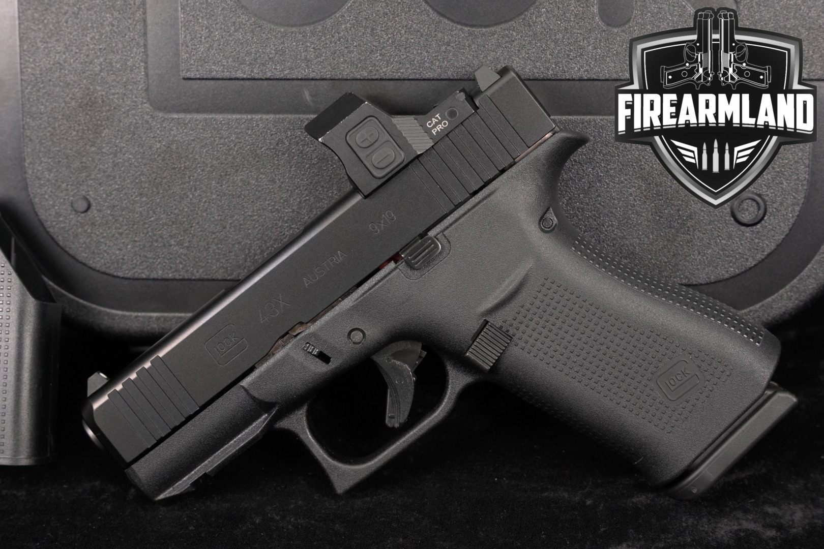 Glock 43X MOS G43X 9mm 3.41" +ORIG CASE, CAT PRO OPTICS-img-0