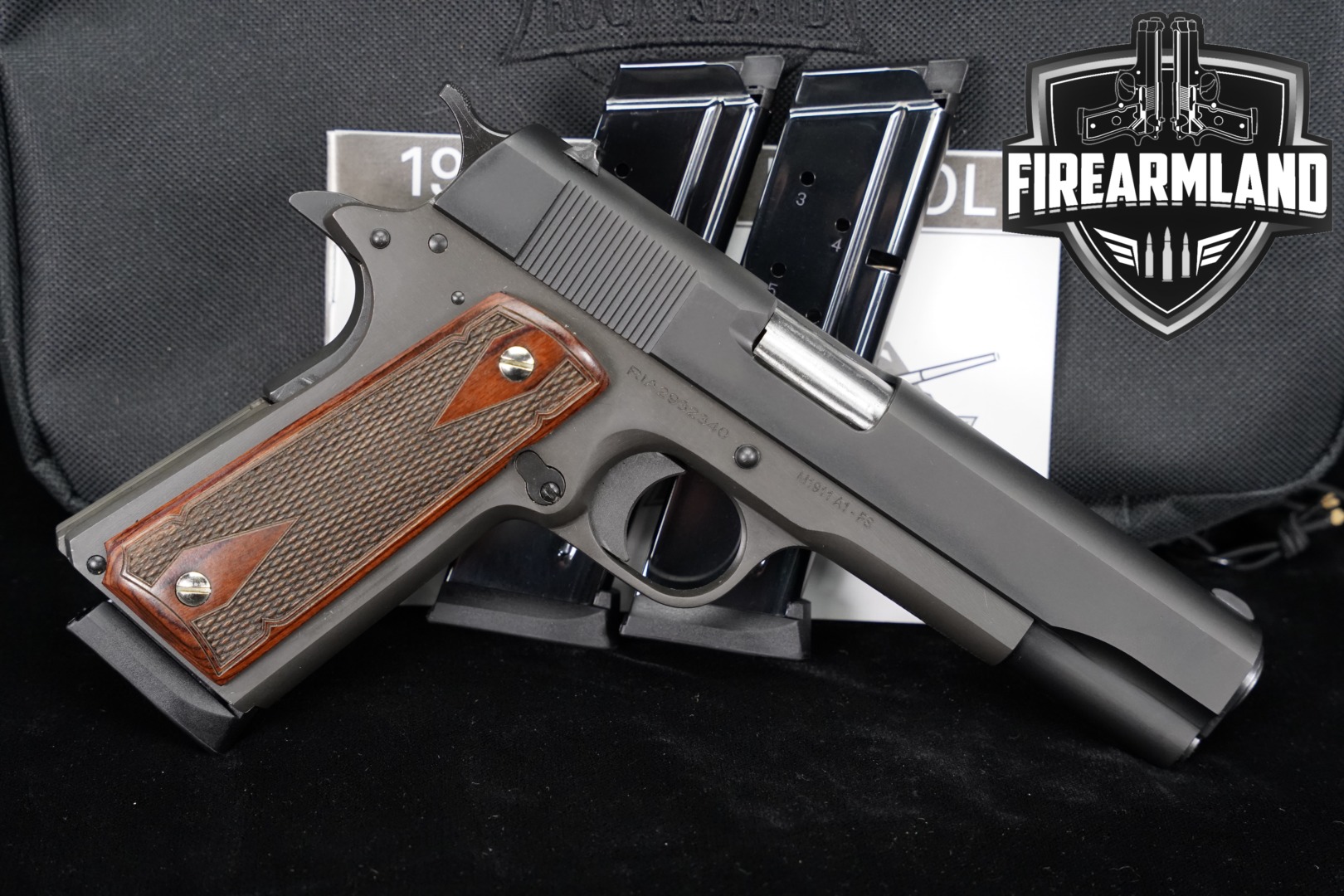 Rock Island Armory (RIA) M1911 A1 GI Standard FS 9mm Luger Parkerized in Excellent Condition Thumbnail