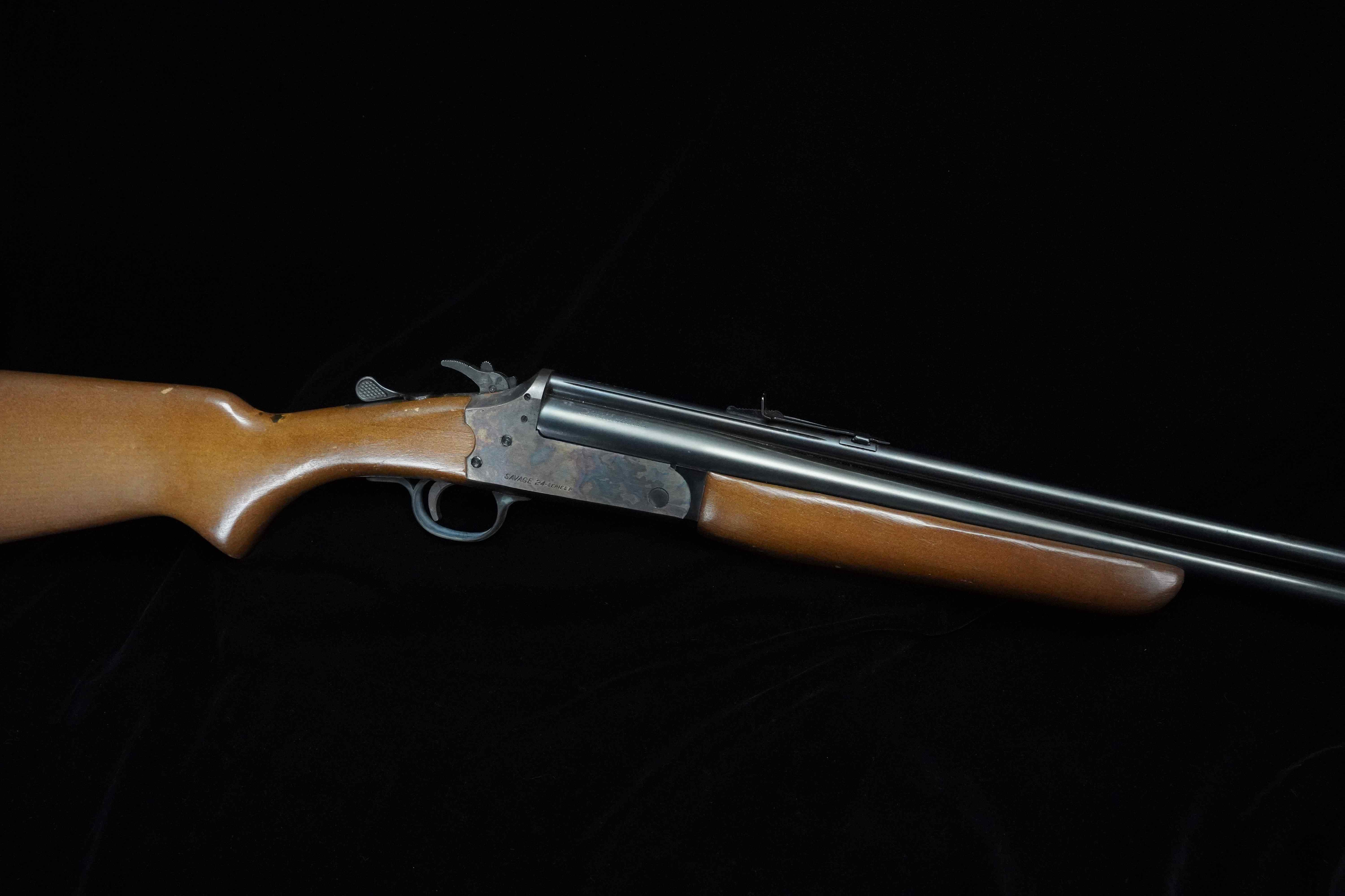 1950 Savage Arms Model 24 Field Grade Series P .410/.22 LR Color Case Hardened in Good Condition Thumbnail