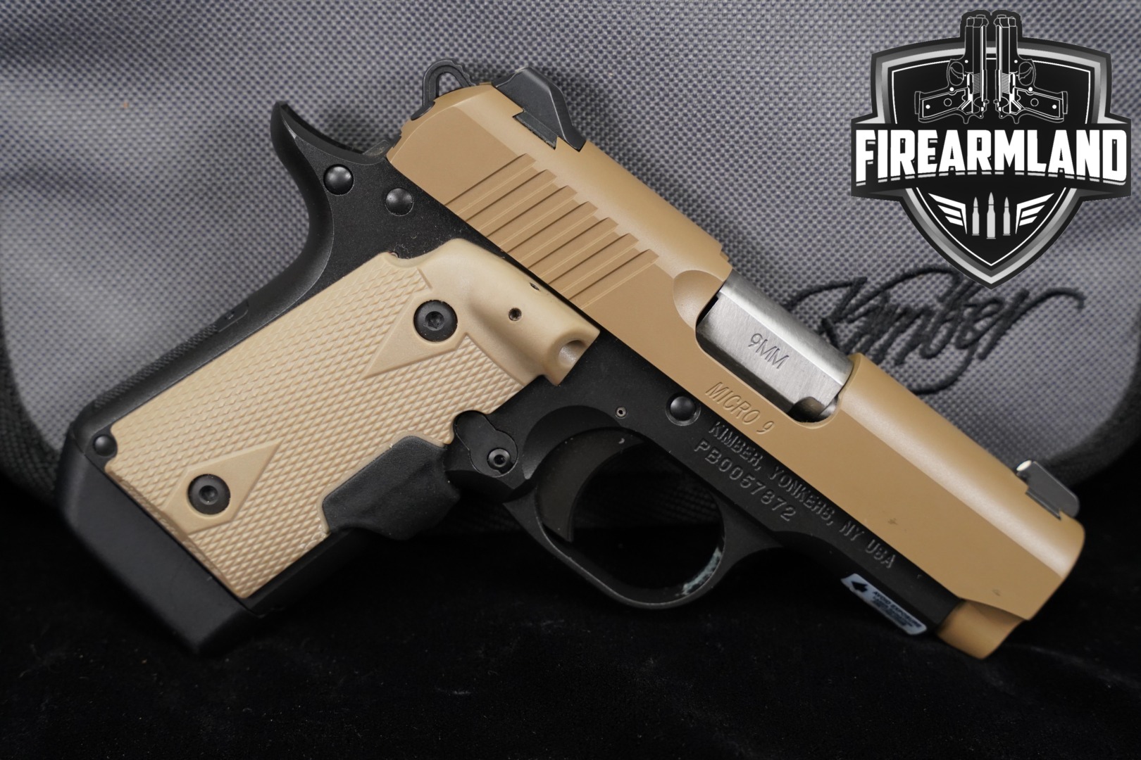 Kimber Micro 9 Desert Tan (LG) 9mm Luger Two-Tone Desert Tan in Very Good Condition Thumbnail