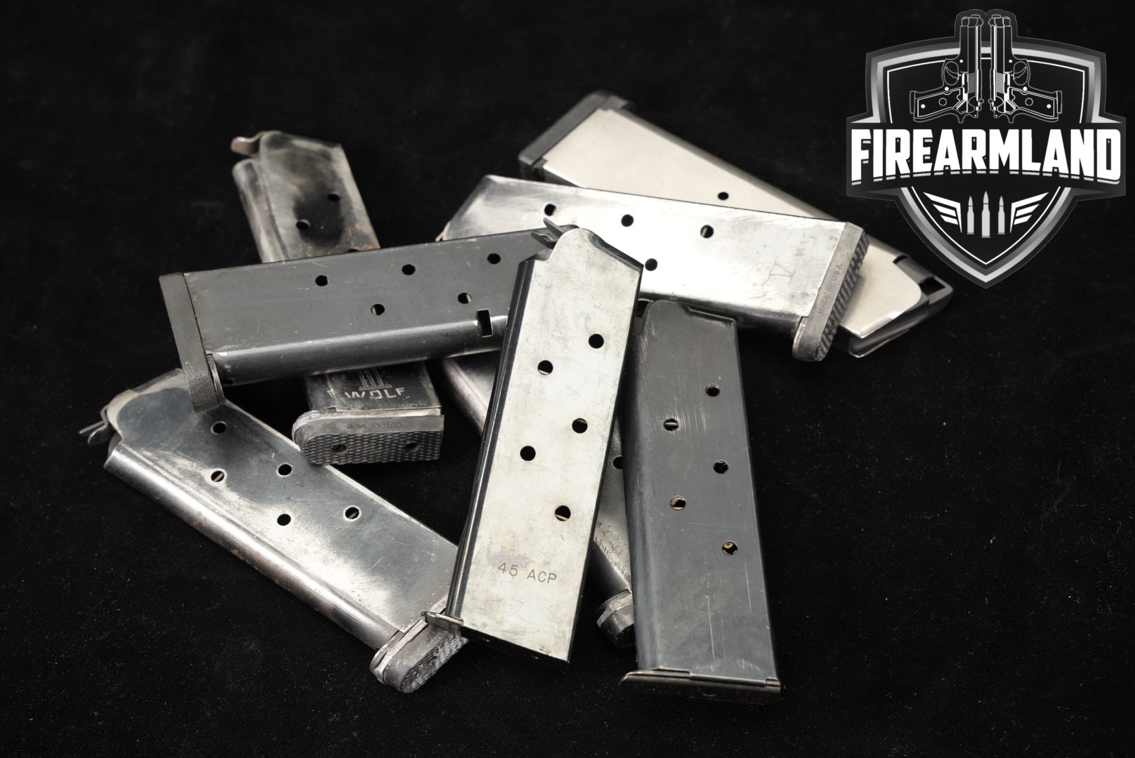 Multiple Manufacturers EIGHT (8) 1911 7 Round Magazines .45 ACP in Good Condition Thumbnail
