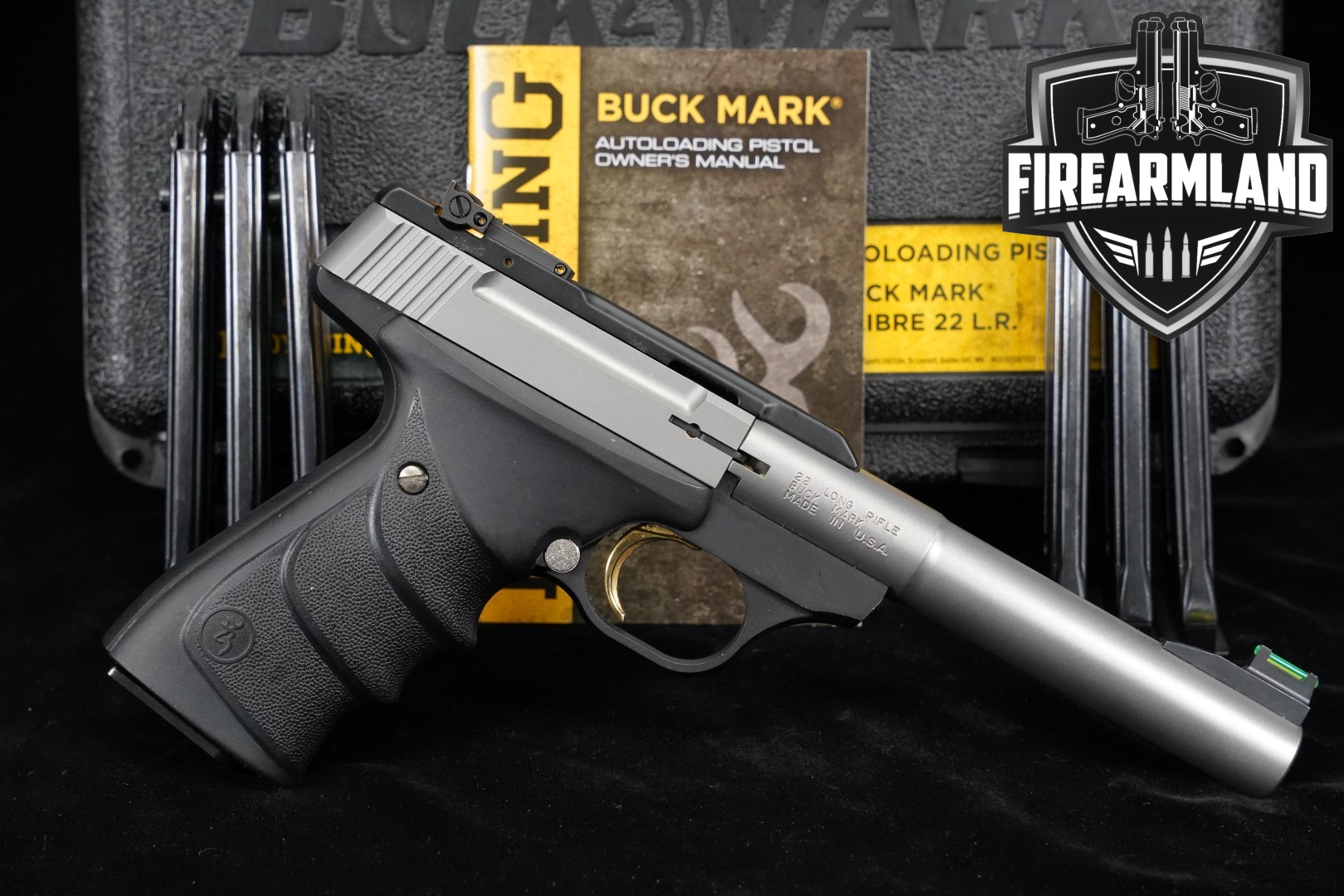 2015 Browning Buck Mark Camper Stainless URX .22 LR Two-Tone Black & Stainless in Very Good Condition Thumbnail