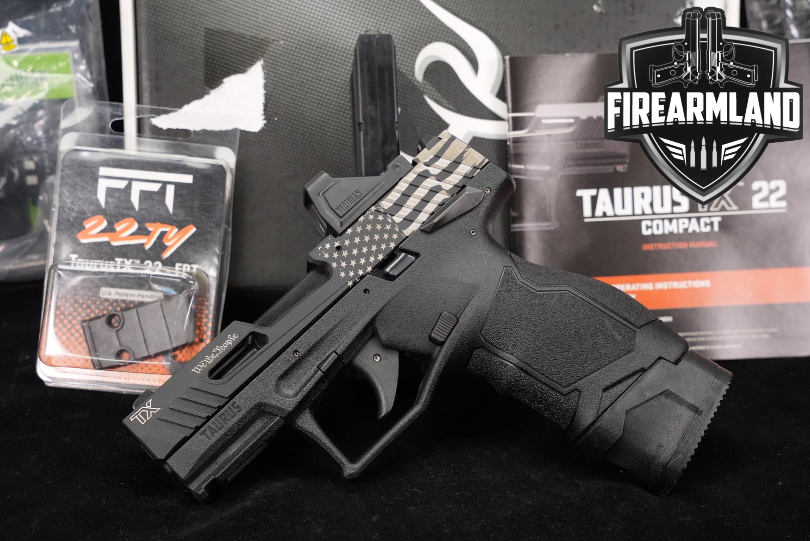 LIMITED Taurus TX22 Compact WE THE PEOPLE TX 22 LR +2 MAGS, VIRIDIAN OPTICS-img-0