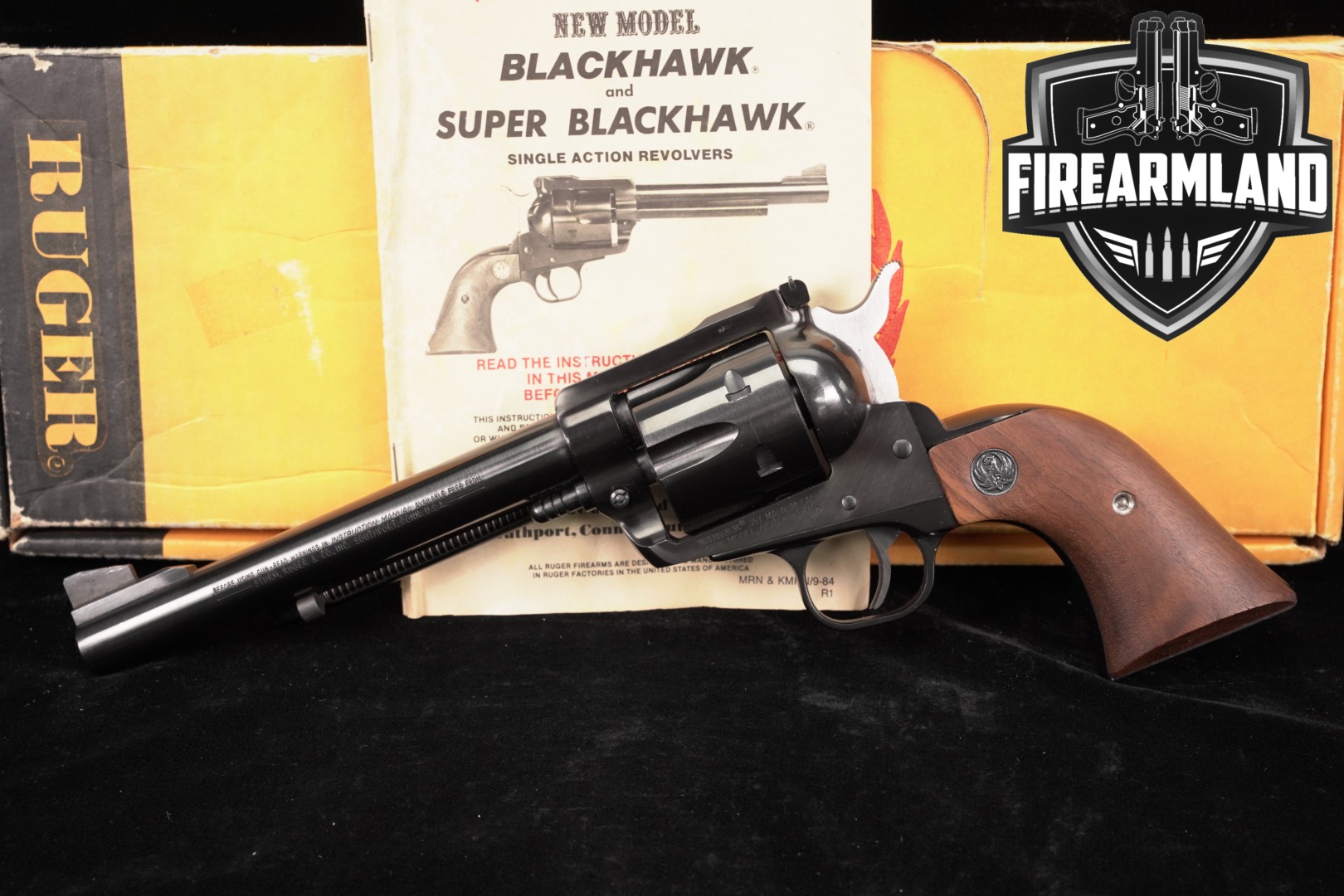 1985 Ruger New Model Blackhawk 357 Magnum 6.5" Blued +ORIG BOX-img-0