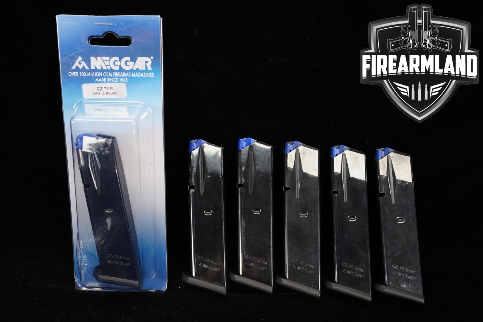 Mec-Gar SIX (6) CZ 75B 10 Round Magazines 9mm Luger in Very Good Condition Thumbnail