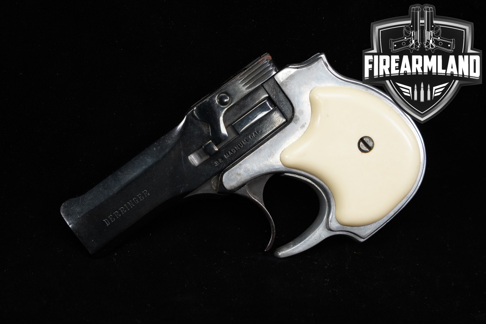 1974 High Standard Derringer DM-101 .22 WMR Two-Tone Blued & Silver in Fair Condition Thumbnail