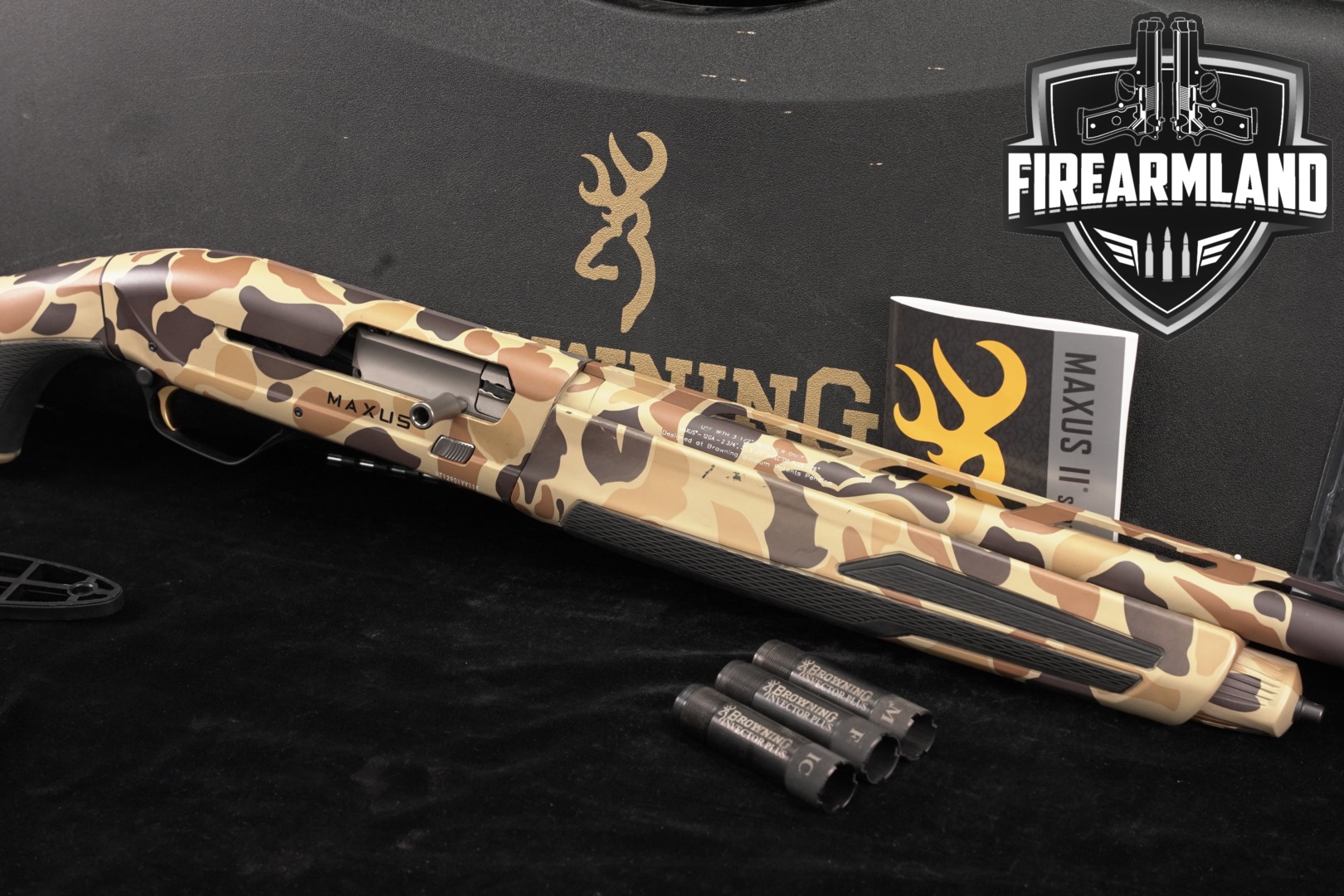Browning Maxus II Camo Vintage Tan 12-Gauge 26" +ORIG CASE-img-0