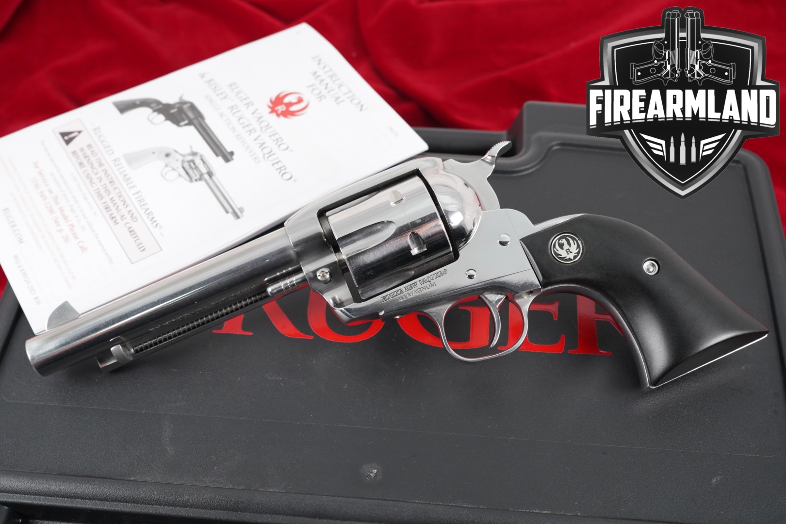 LIMITED Ruger New Vaquero 44 Rem Mag 5.5" High-Gloss Stainless +ORIG CASE-img-0