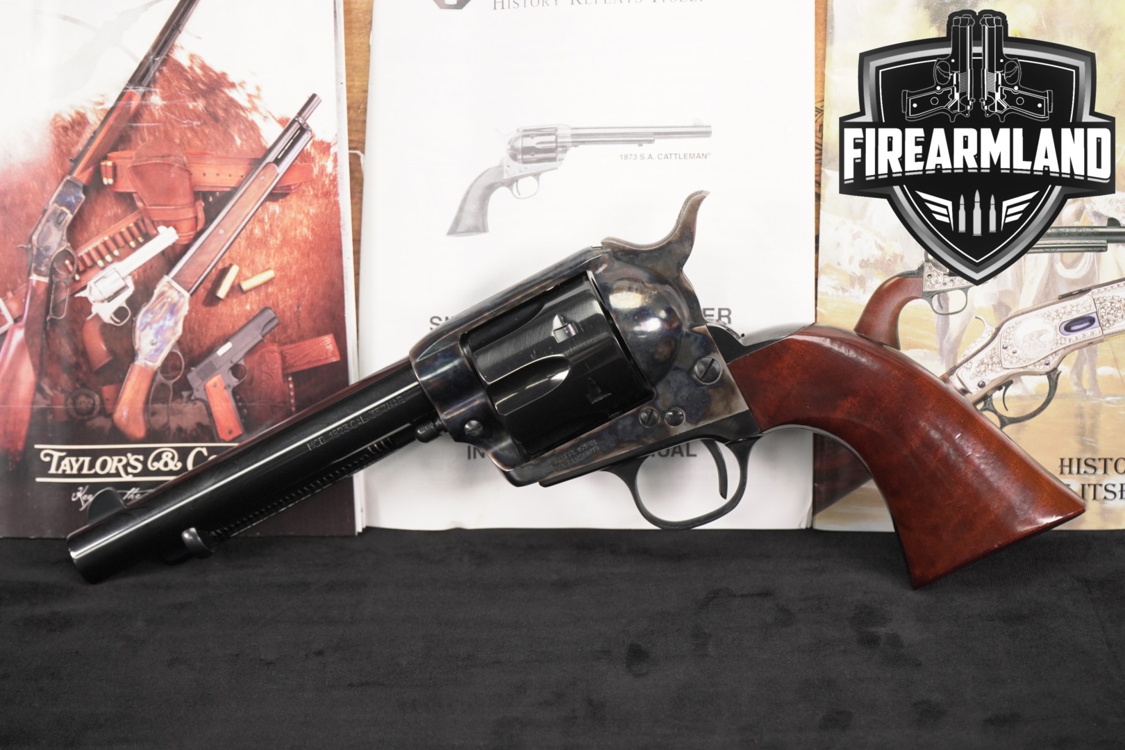 2014 A. Uberti 1873 Cattleman Gunfighter, Taylor's Deluxe .357 Mag. Blued & Color Case-Hardened in Excellent Condition Thumbnail