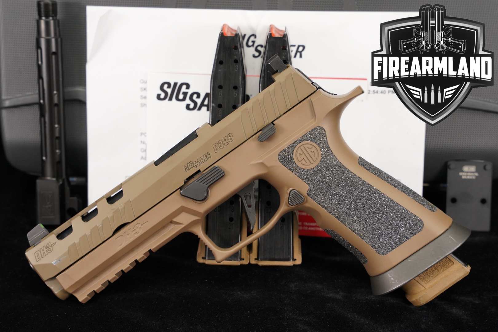 Sig Sauer P320-XFIVE Custom Works DH3 9mm Luger Coyote Tan in Good Condition Thumbnail