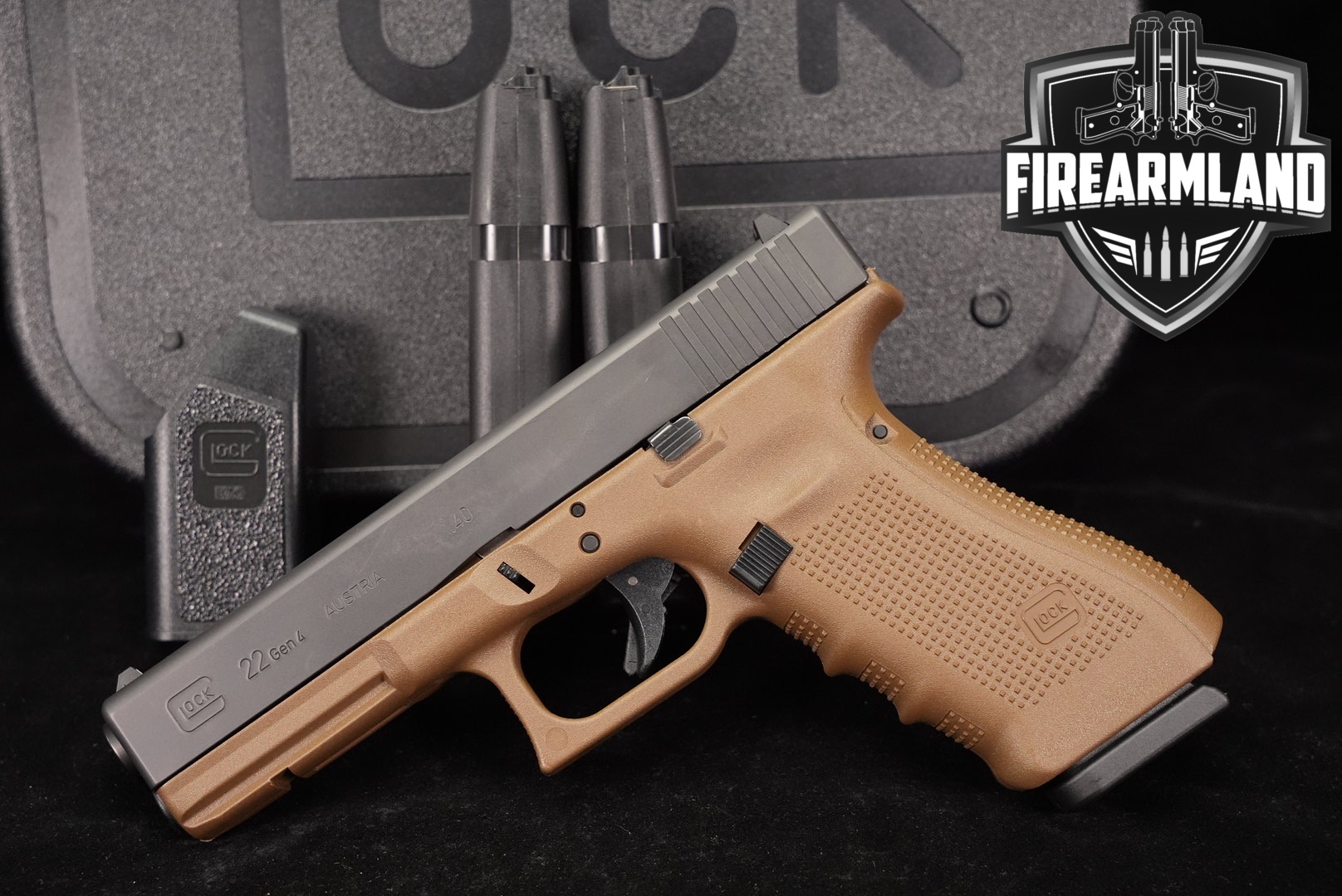 Glock 22 Gen4 G22 Gen 4 40 S&W 4.49" Two-Tone FDE +3 MAGS & ORIG CASE-img-0