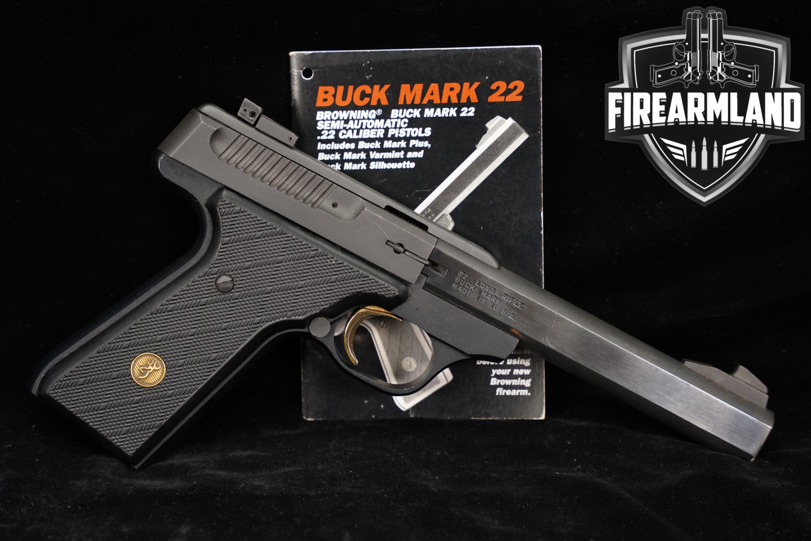 1989 Browning Buck Mark 5.5 Target .22 LR Black in Good Condition Thumbnail