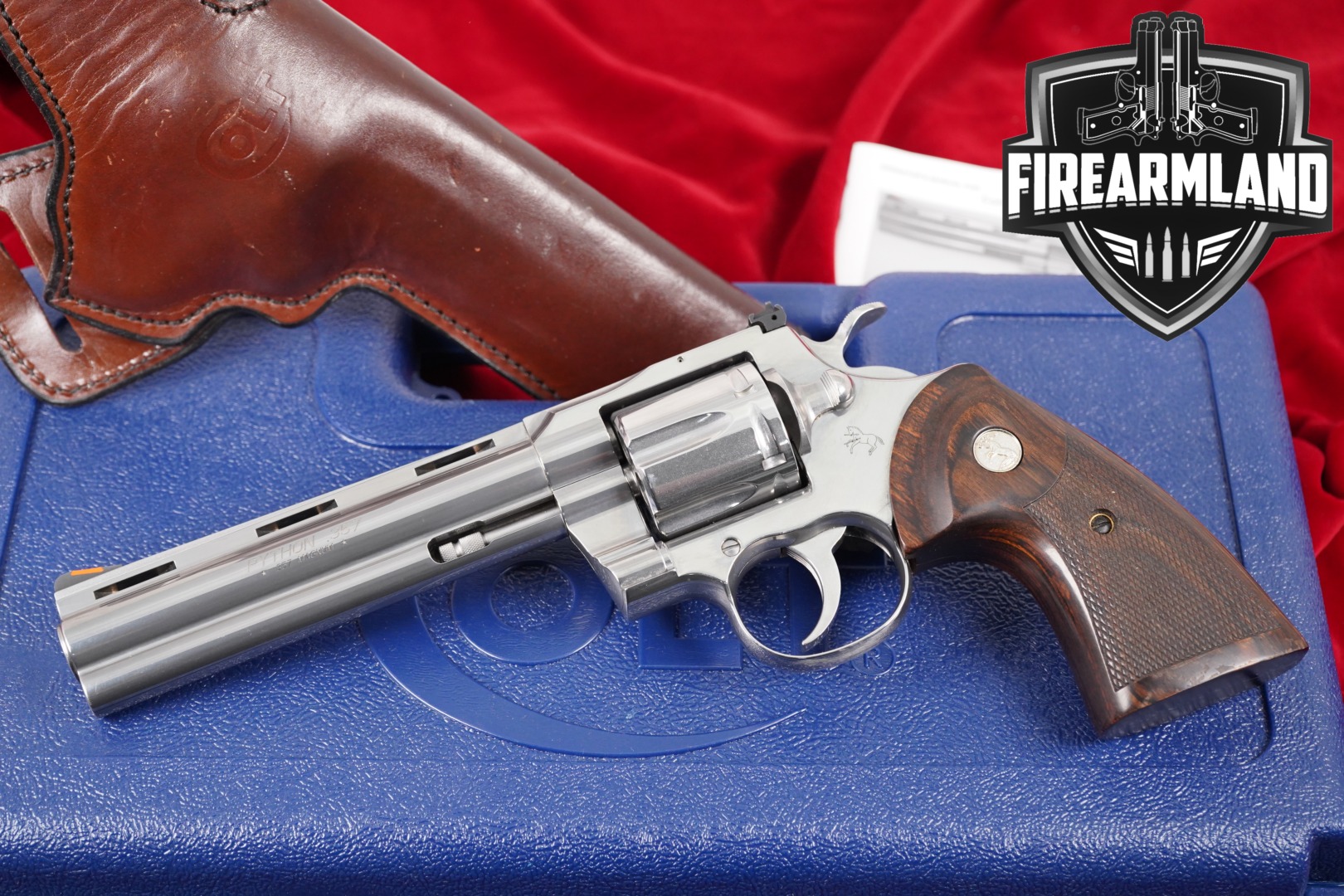 DESIRED Colt Python 357 Magnum 6" Stainless +ORIG CASE & HOLSTER-img-0