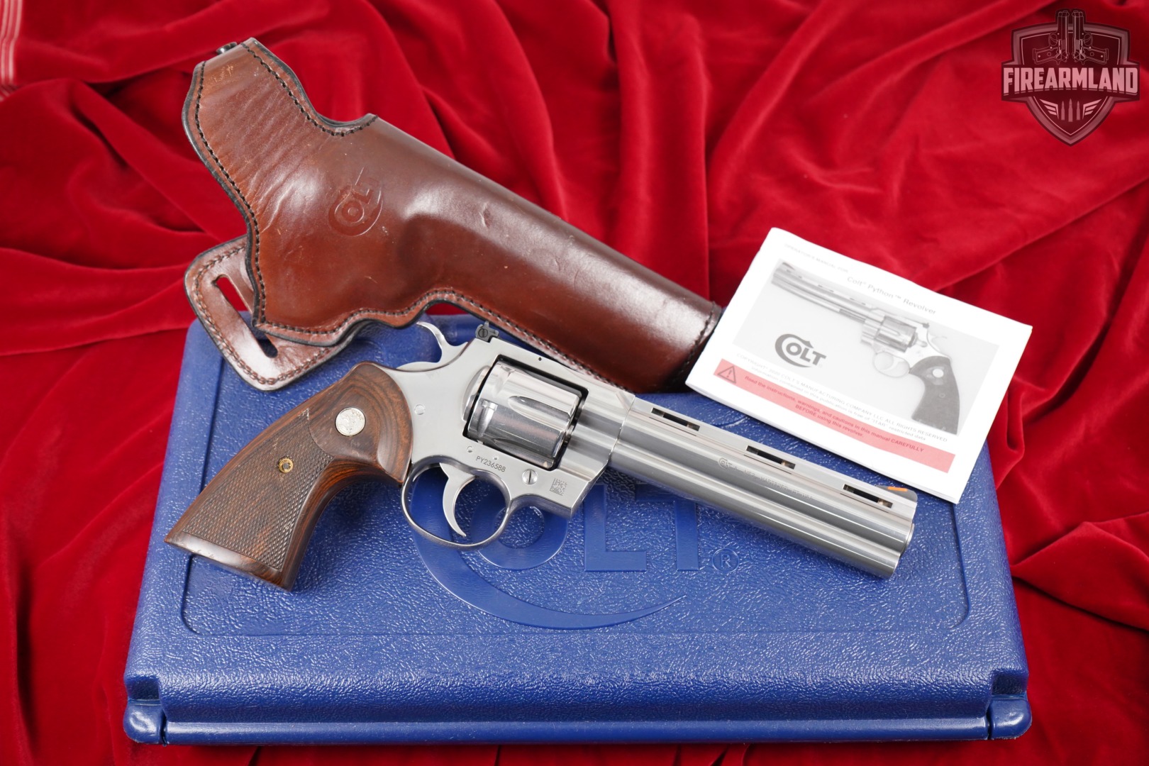 DESIRED Colt Python 357 Magnum 6" Stainless +ORIG CASE & HOLSTER-img-2
