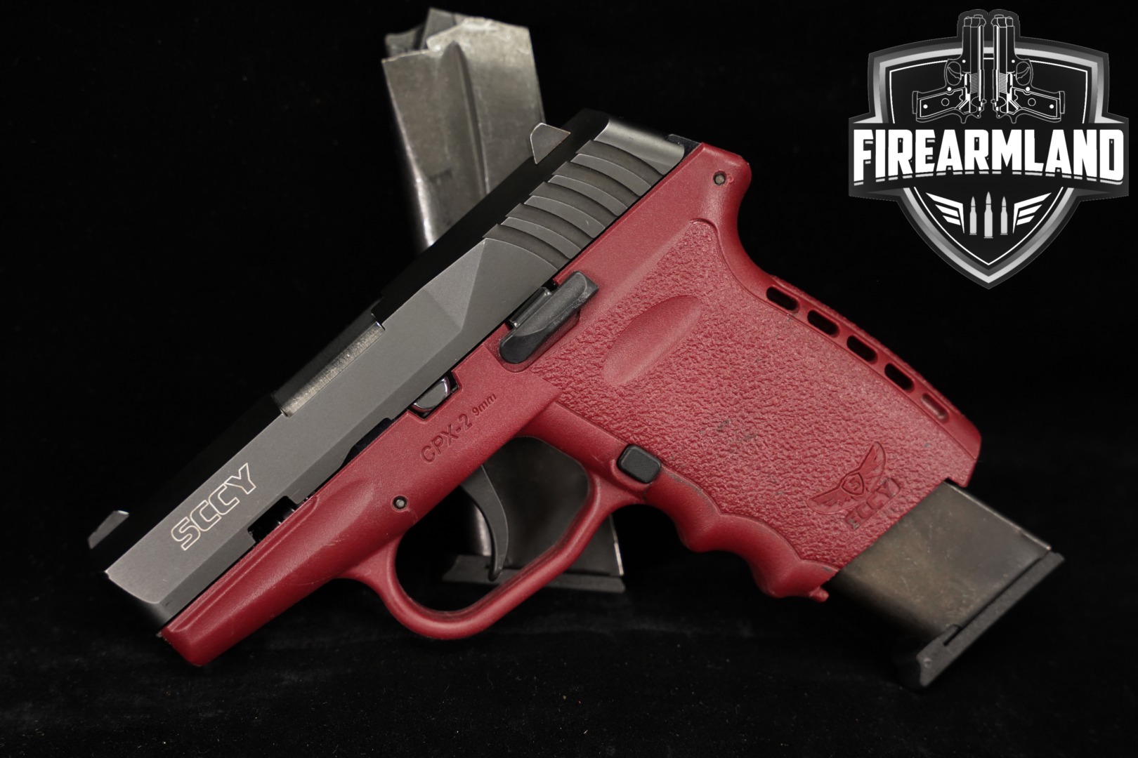 SCCY Industries CPX-2 2nd Gen 9mm 3.1" Stainless & Red CPX2 +TWO MAGS-img-0