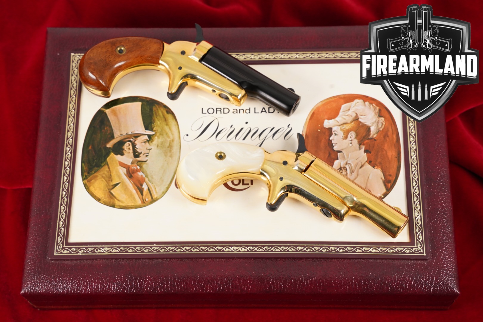 MATCHED PAIR! Colt No 4 Derringer Lord & Lady 22 Short 2.5" +ORIG CASE-img-0