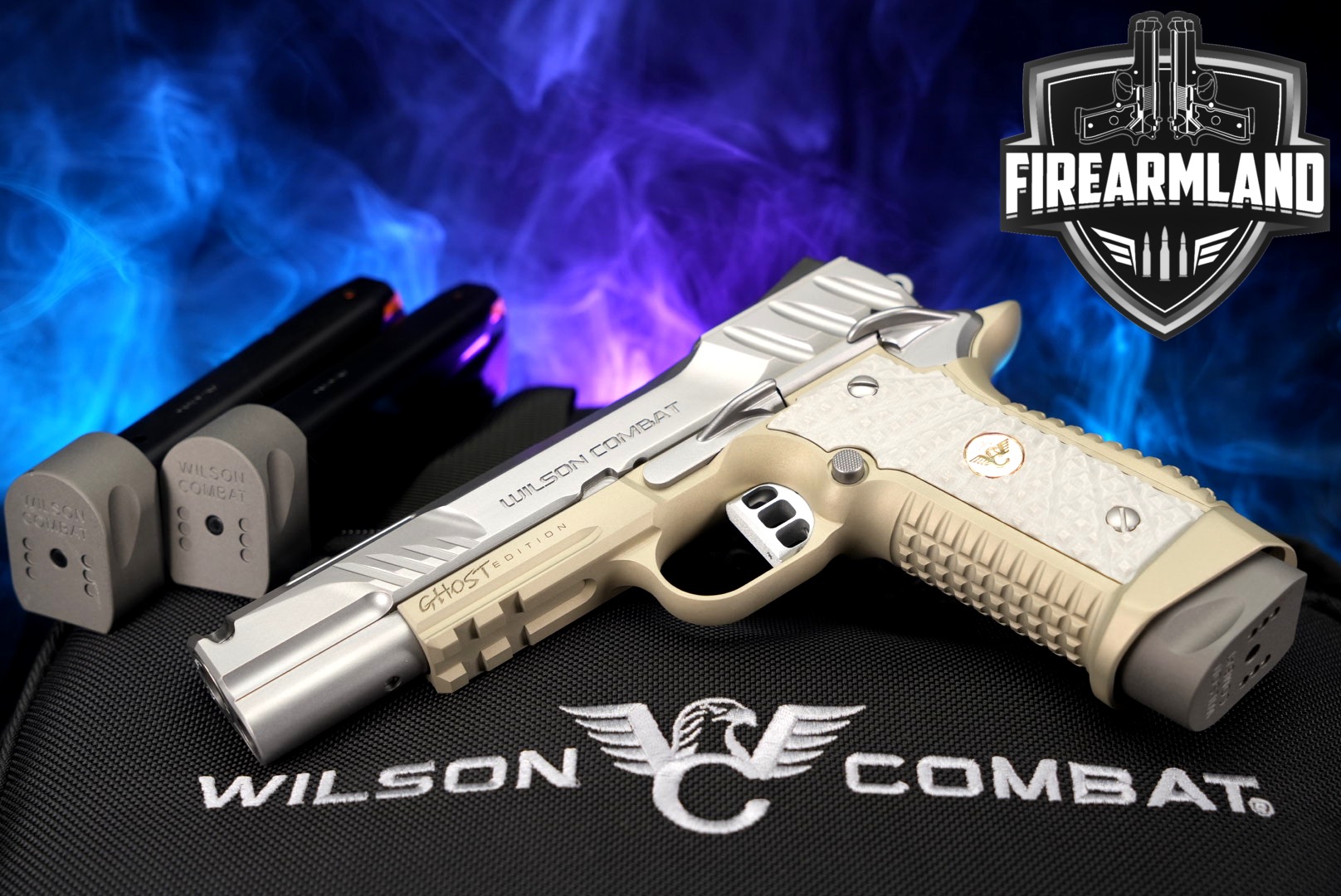 Wilson Combat (WC) Project 1 Division 77; Ghost Edition; Limited Edition 378/500 9mm Luger Two-Tone Silver & FDE in Excellent Condition Thumbnail